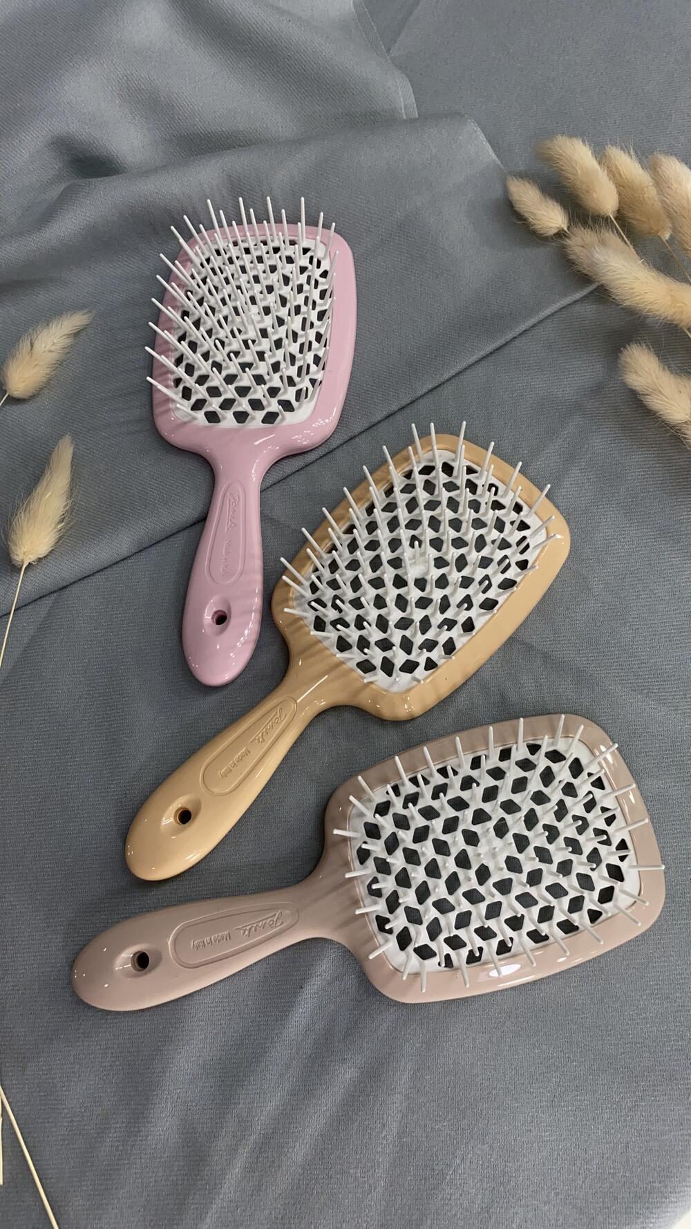 Гребінець для сушки феном велик. Janeke Персиковий, Великий, З ергономічною ручкою