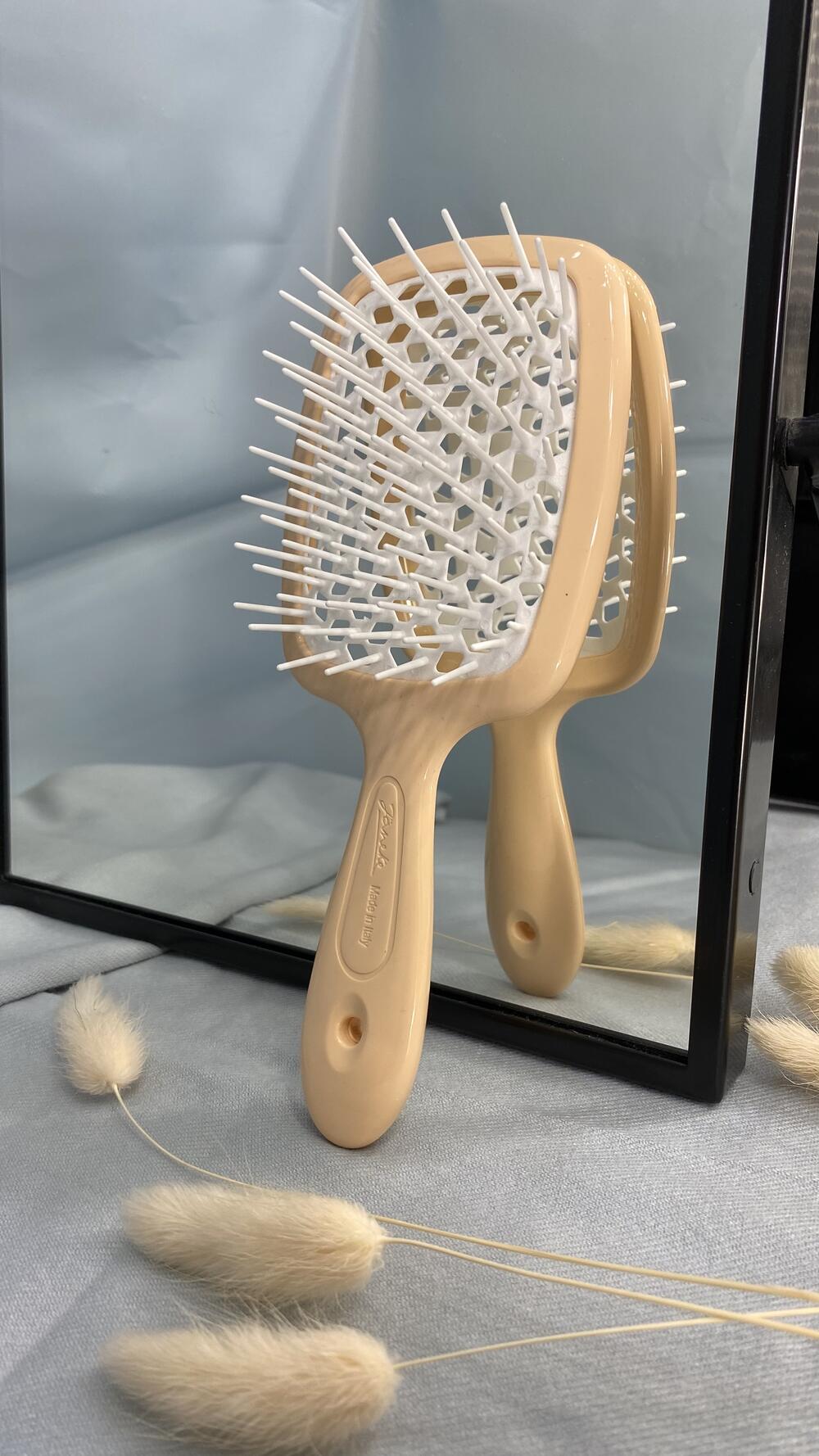 Гребінець для сушки феном велик. Janeke Персиковий, Великий, З ергономічною ручкою