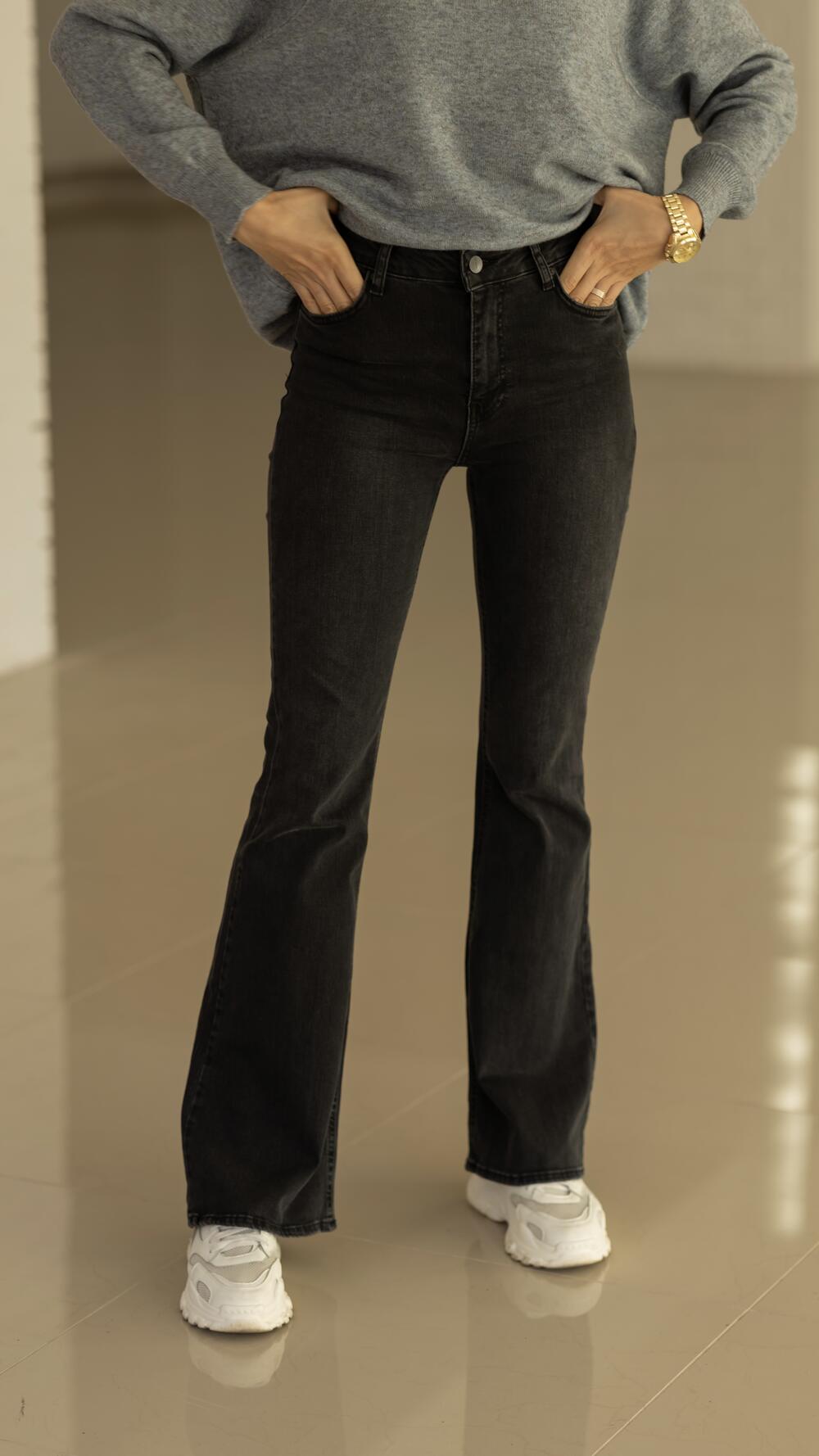 Джинси кльош від коліна 1286 Cracpot Графітовий, 29