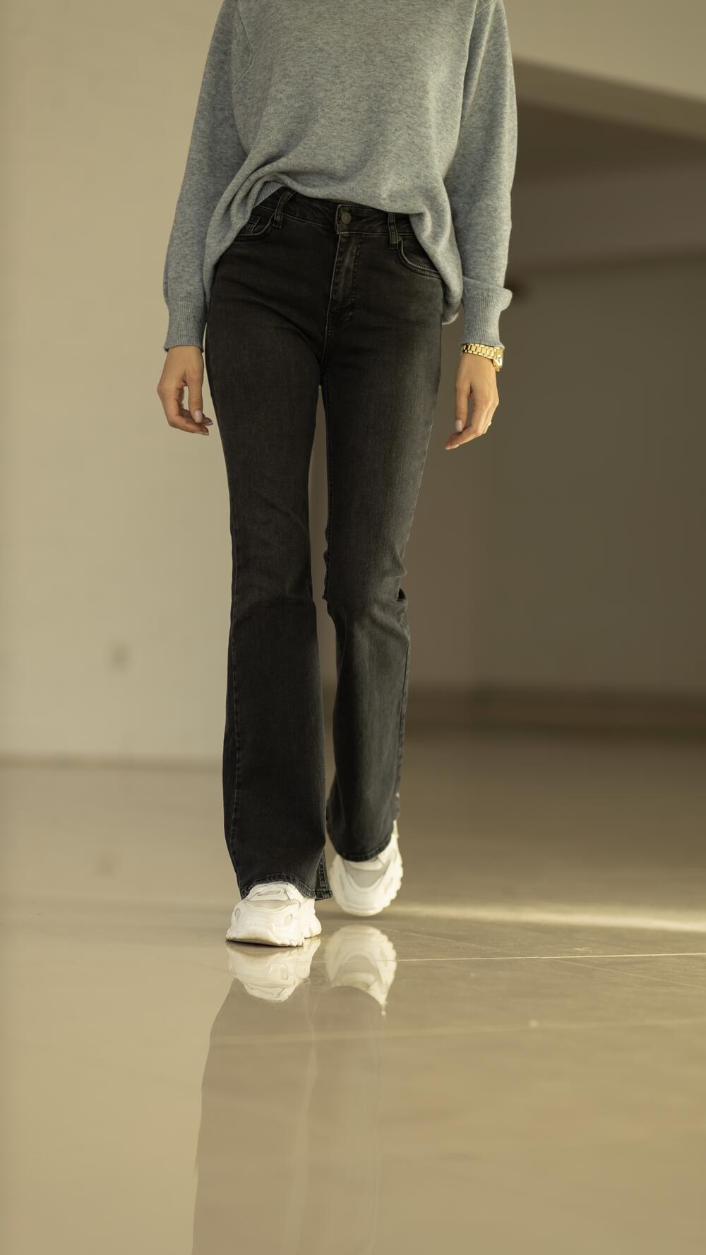 Джинси кльош від коліна 1286 Cracpot Графітовий, 29