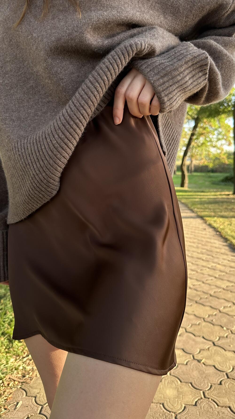 Спідничка коротка на резинці Morfin Шоколадний, S