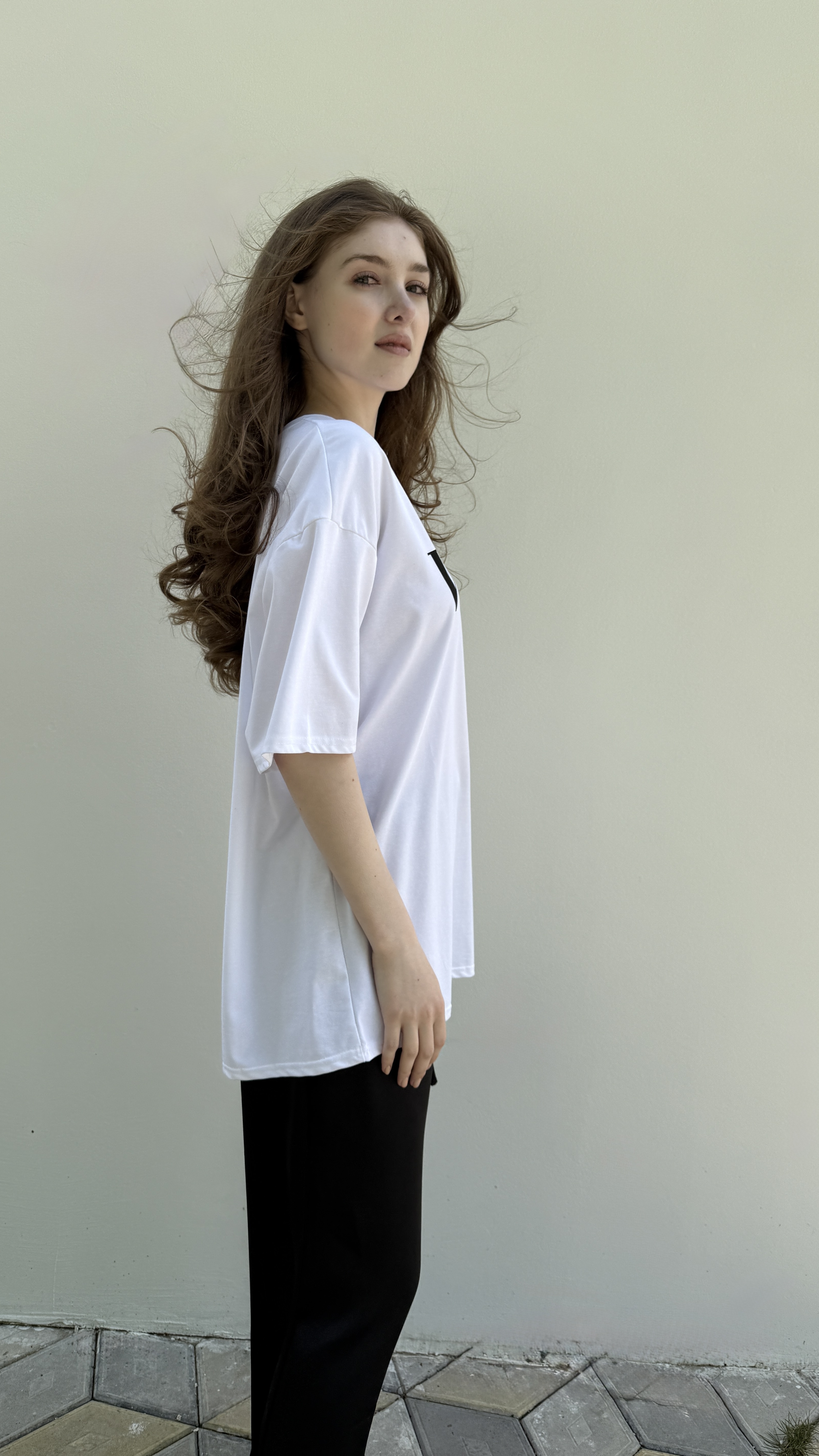 Футболка з принтом Vogue Білий, Oversize