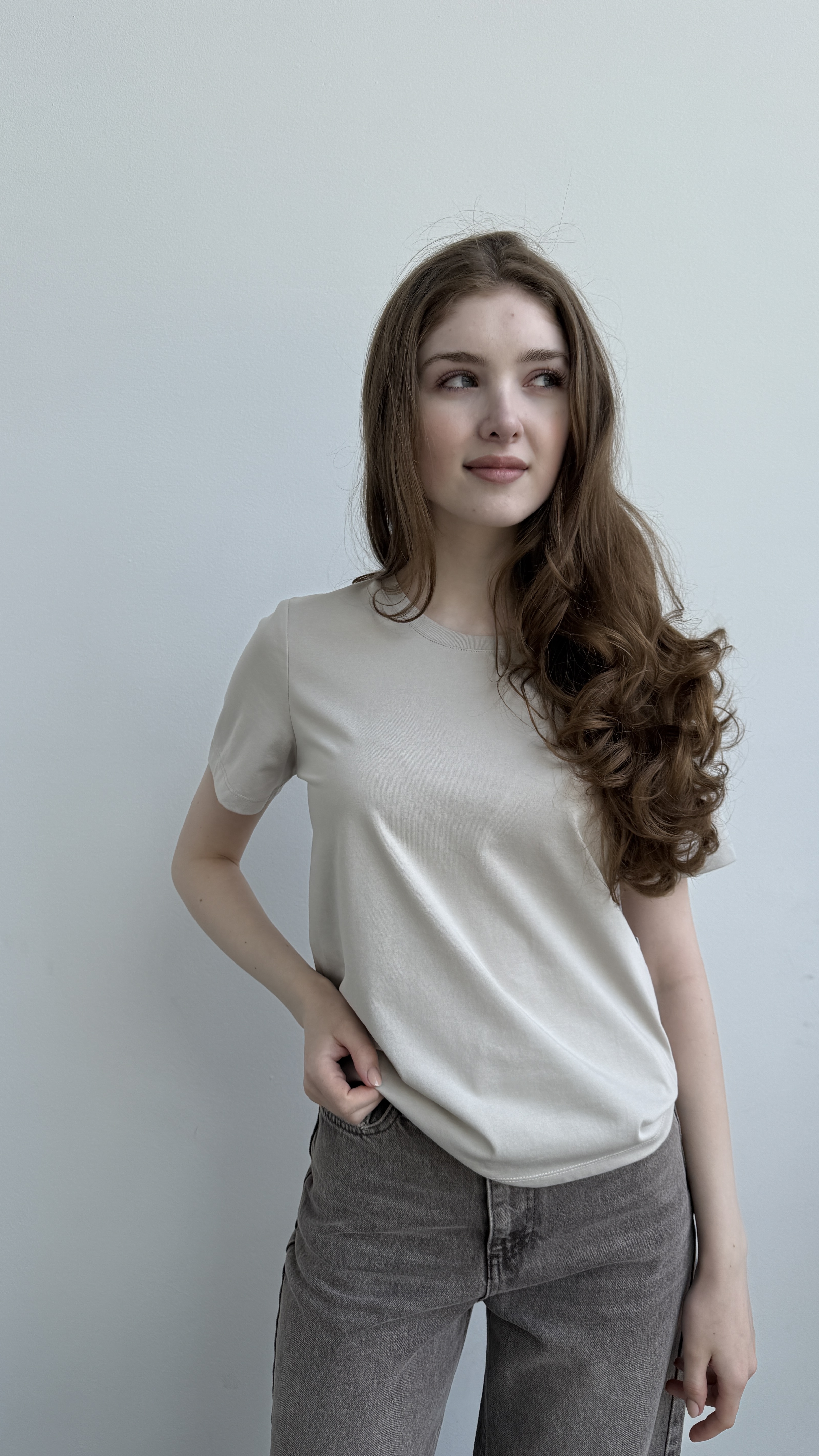 Футболка базова, без принту Rich Papa Тауп, Oversize