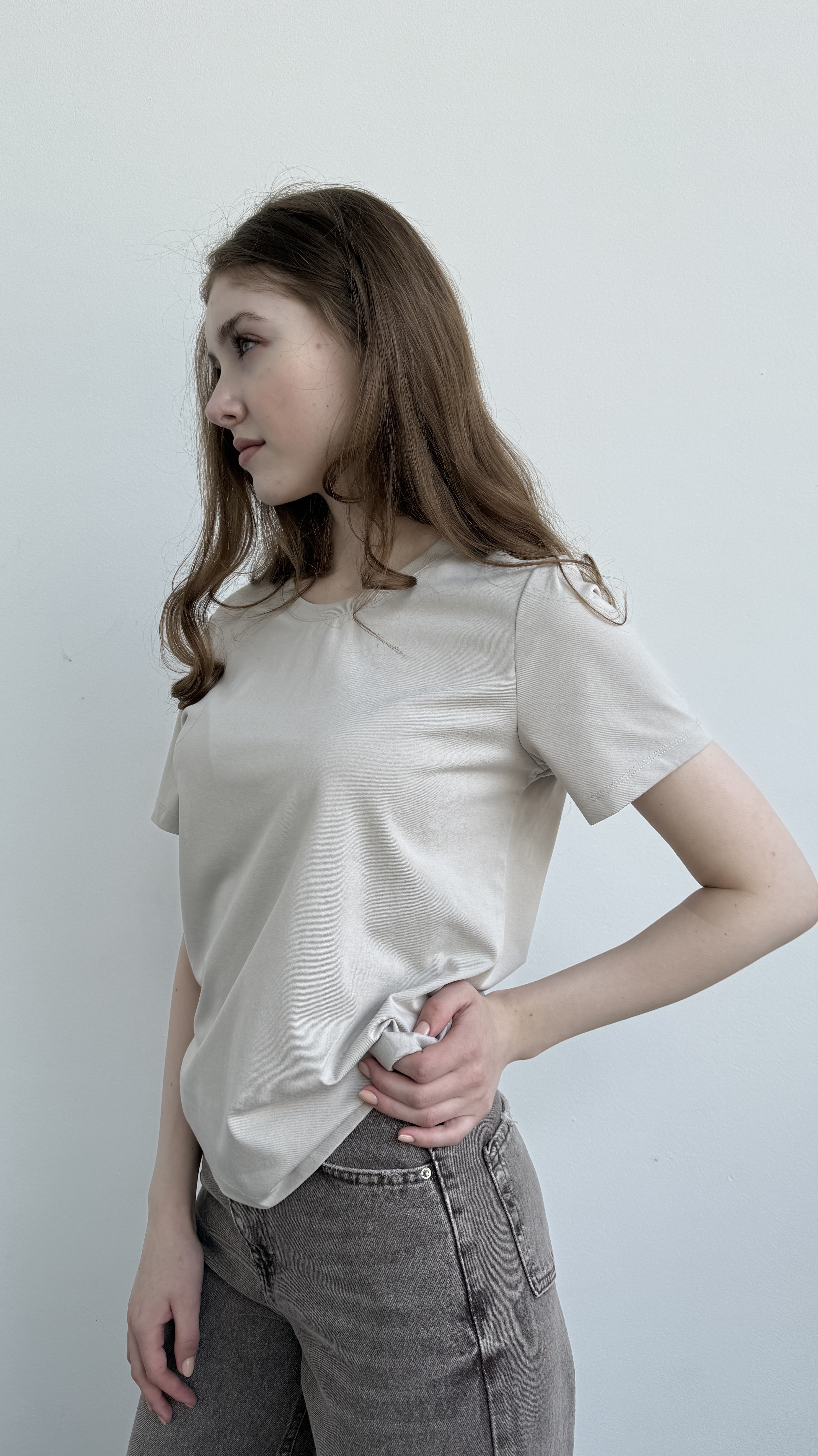 Футболка базова, без принту Rich Papa Тауп, Oversize