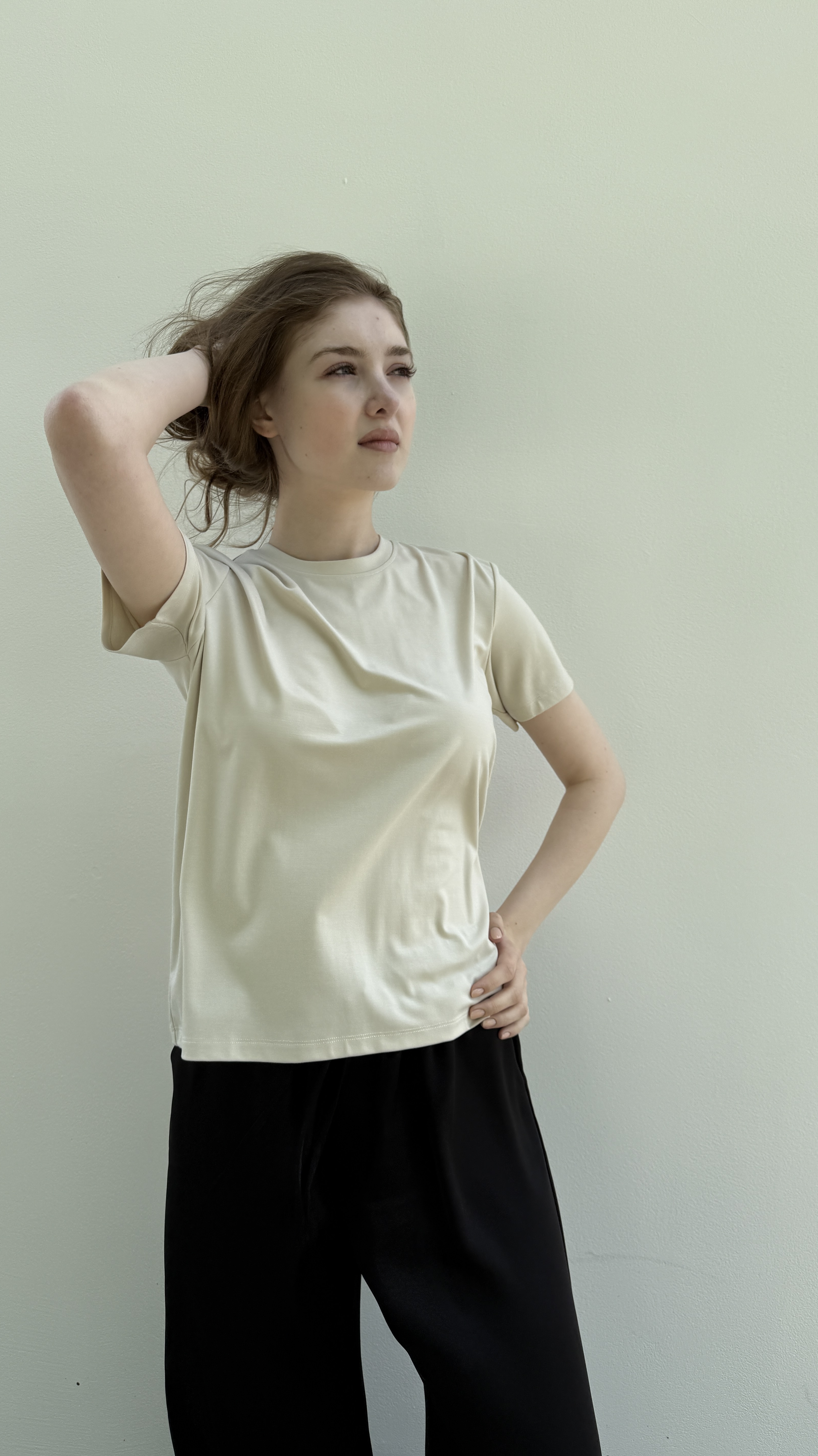 Футболка базова Humu Бежевий, Oversize