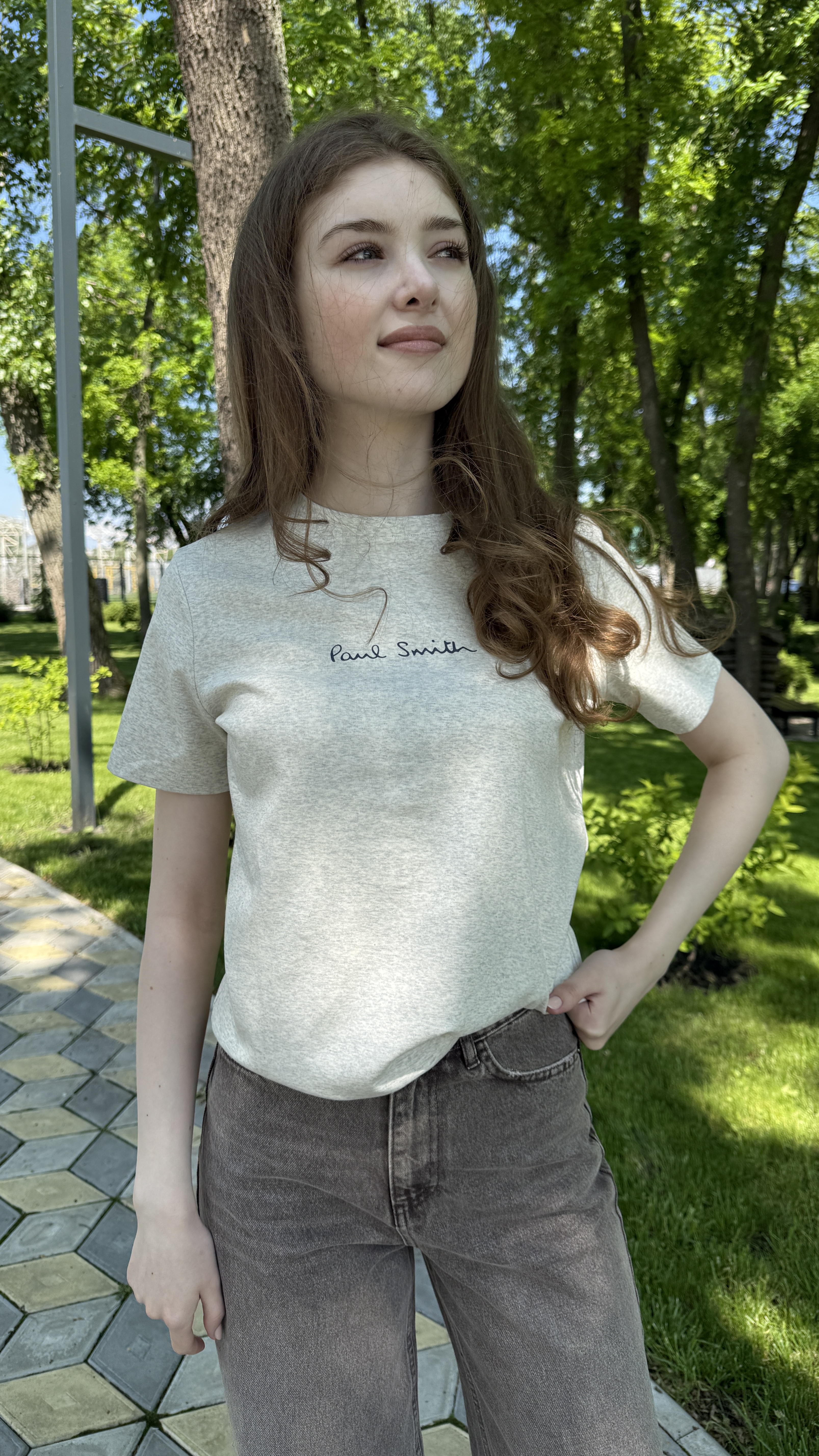 Футболка з принтом Paul Smith Сірий меланж, S/M