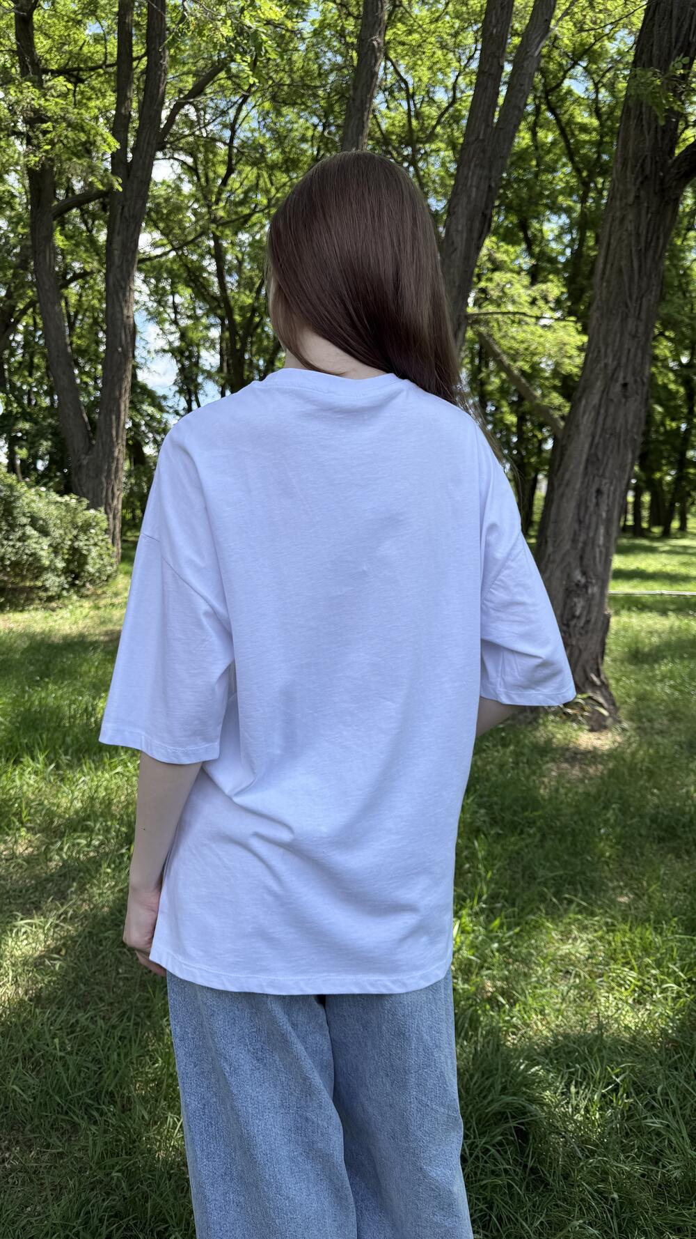 Футболка базова Ravi 107-0014 Білий, Oversize