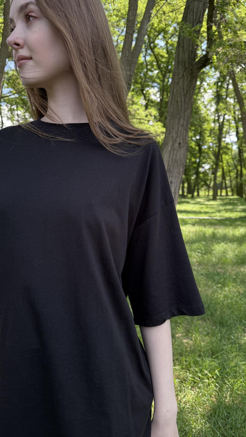 Футболка базова Ravi 107-0014 Чорний, Oversize