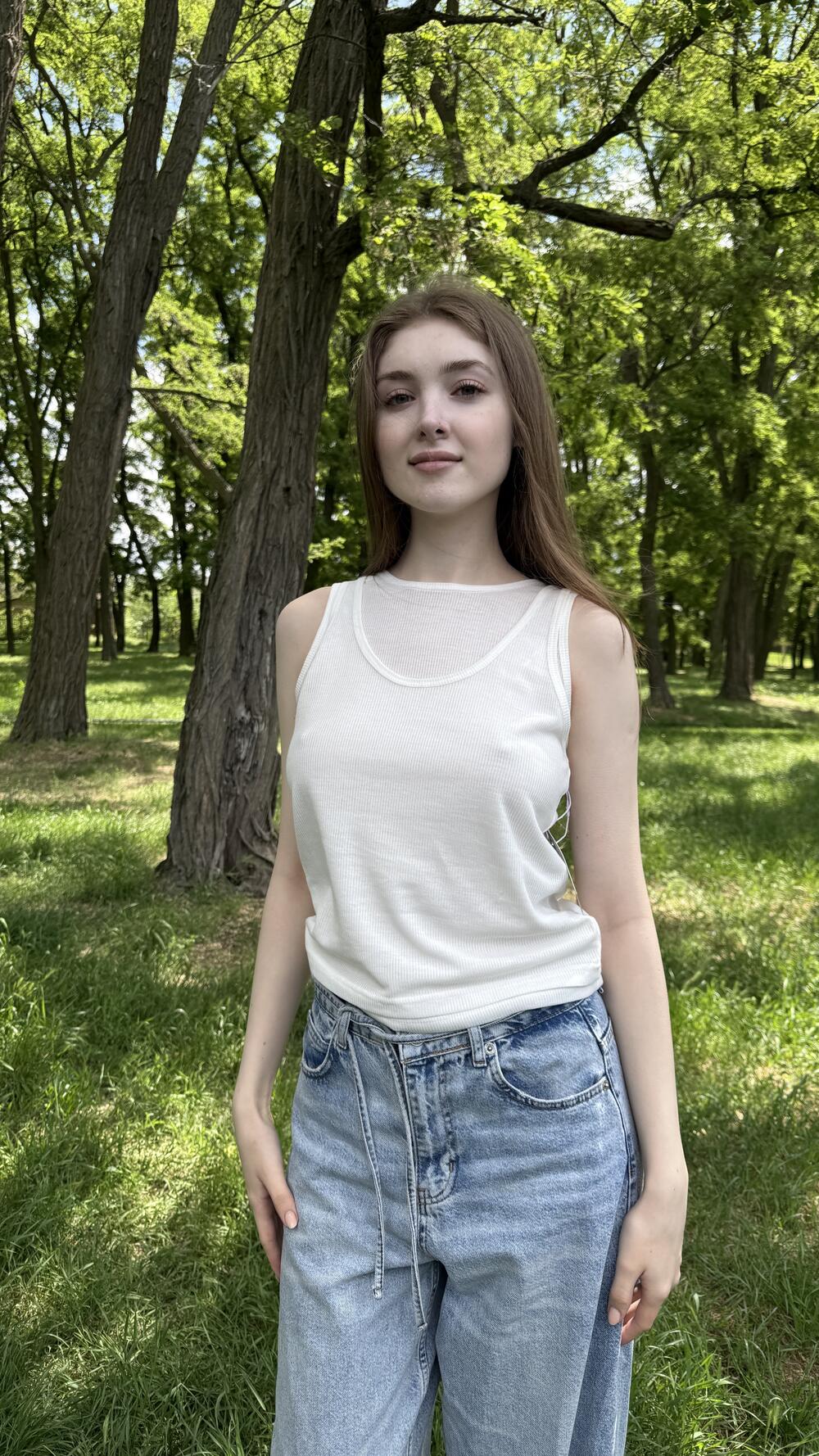 Майка подвійна в рубчик Білий, Oversize