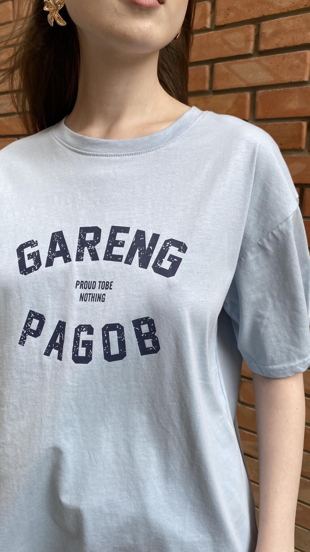 Футболки з принтом Gareng Блакитний, Oversize