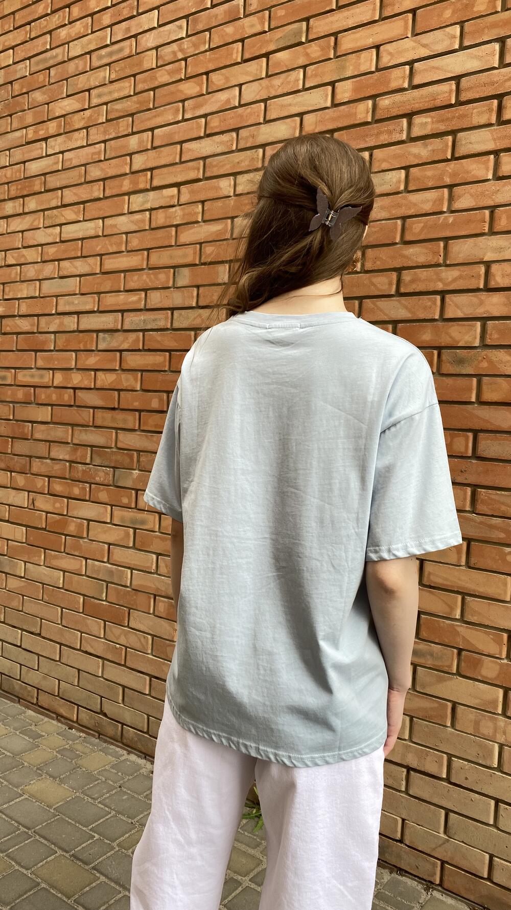 Футболки з принтом Gareng Блакитний, Oversize