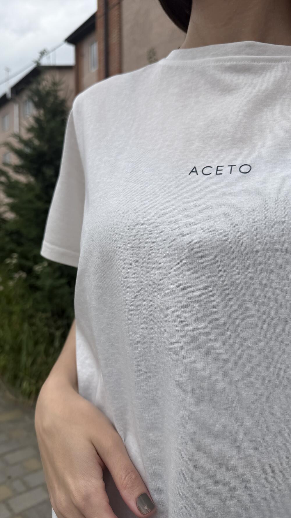 Футболка з принтом Aceto Білий, S/M