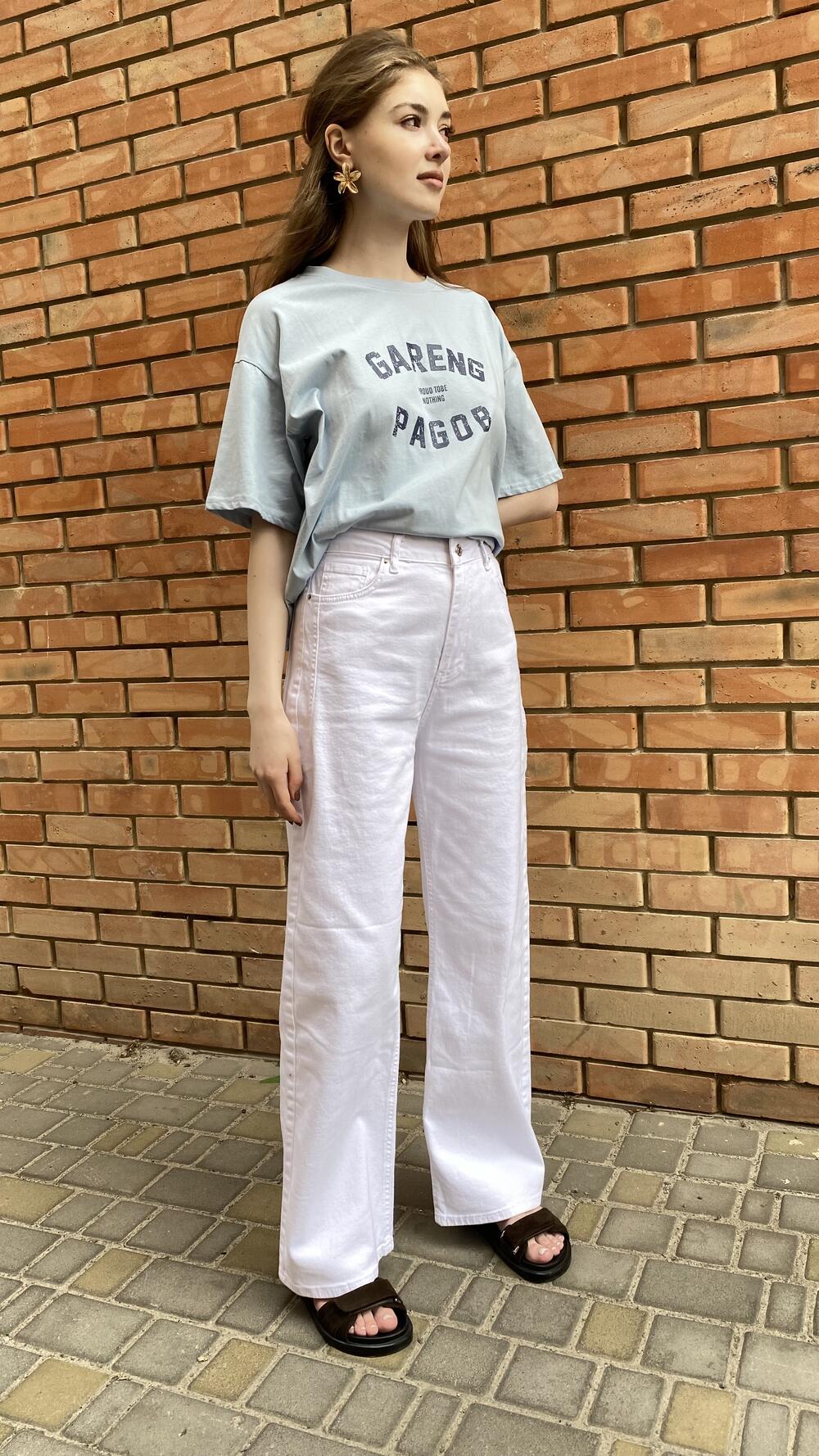 Джинси мод Wide leg 2506 It’s basic Білий, 40
