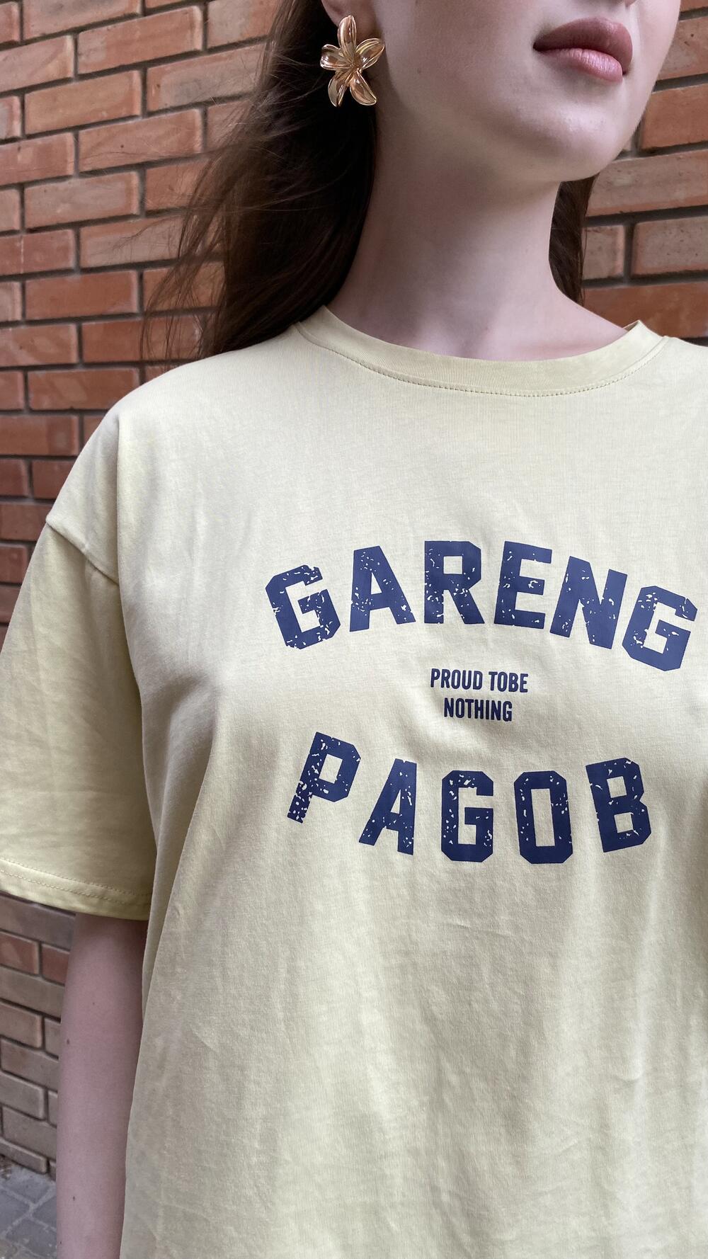 Футболки з принтом Gareng Зелене яблуко, Oversize