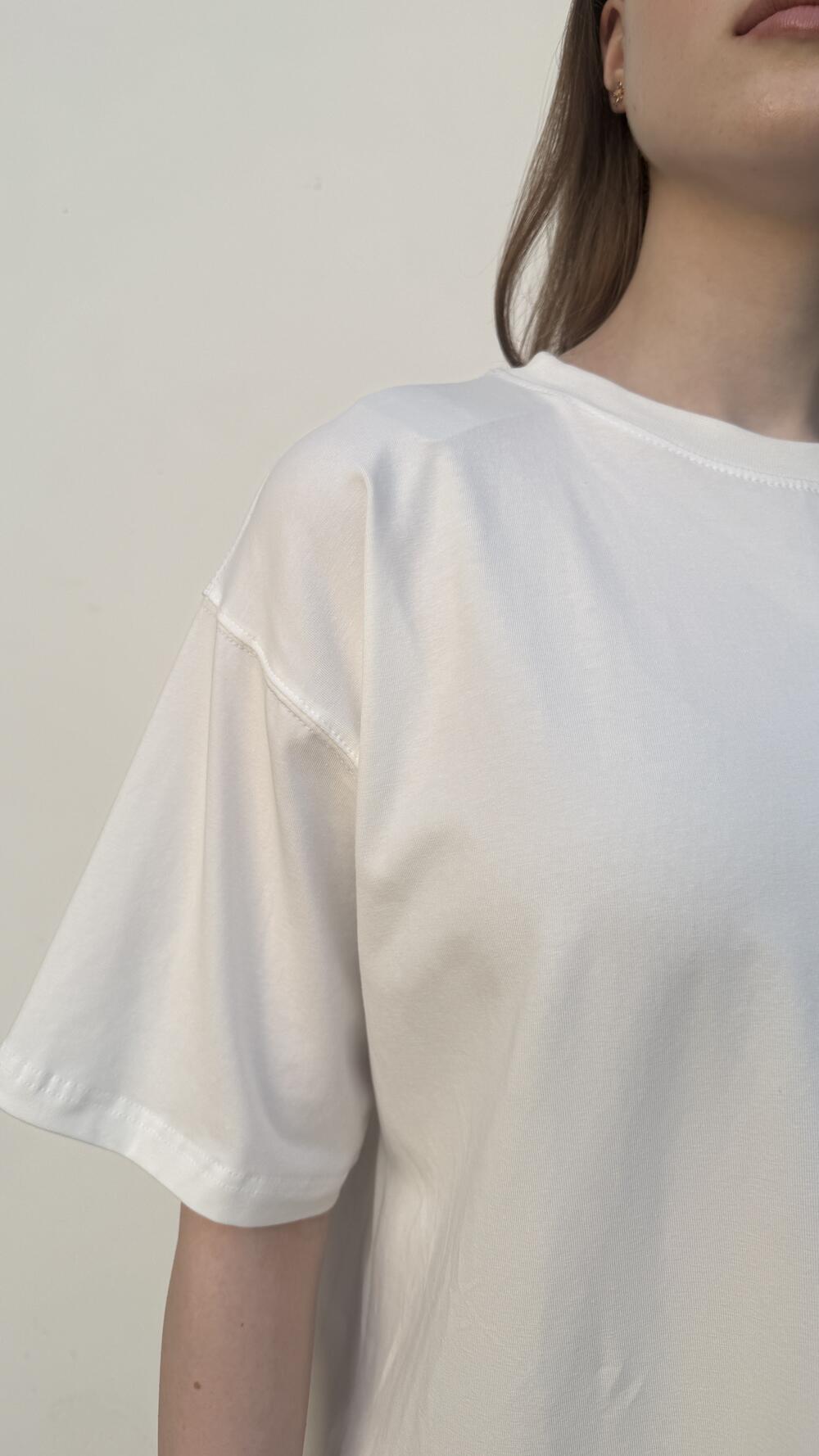 Футболка базова обʼємна 236 Білий, Oversize