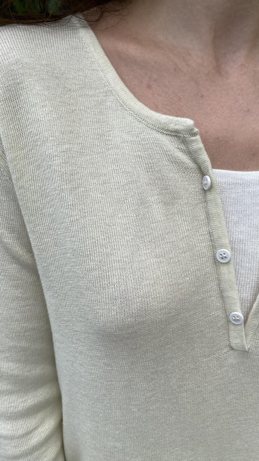 Кофтинка трикотажна з імітацією двійки Крем-брюле, Oversize