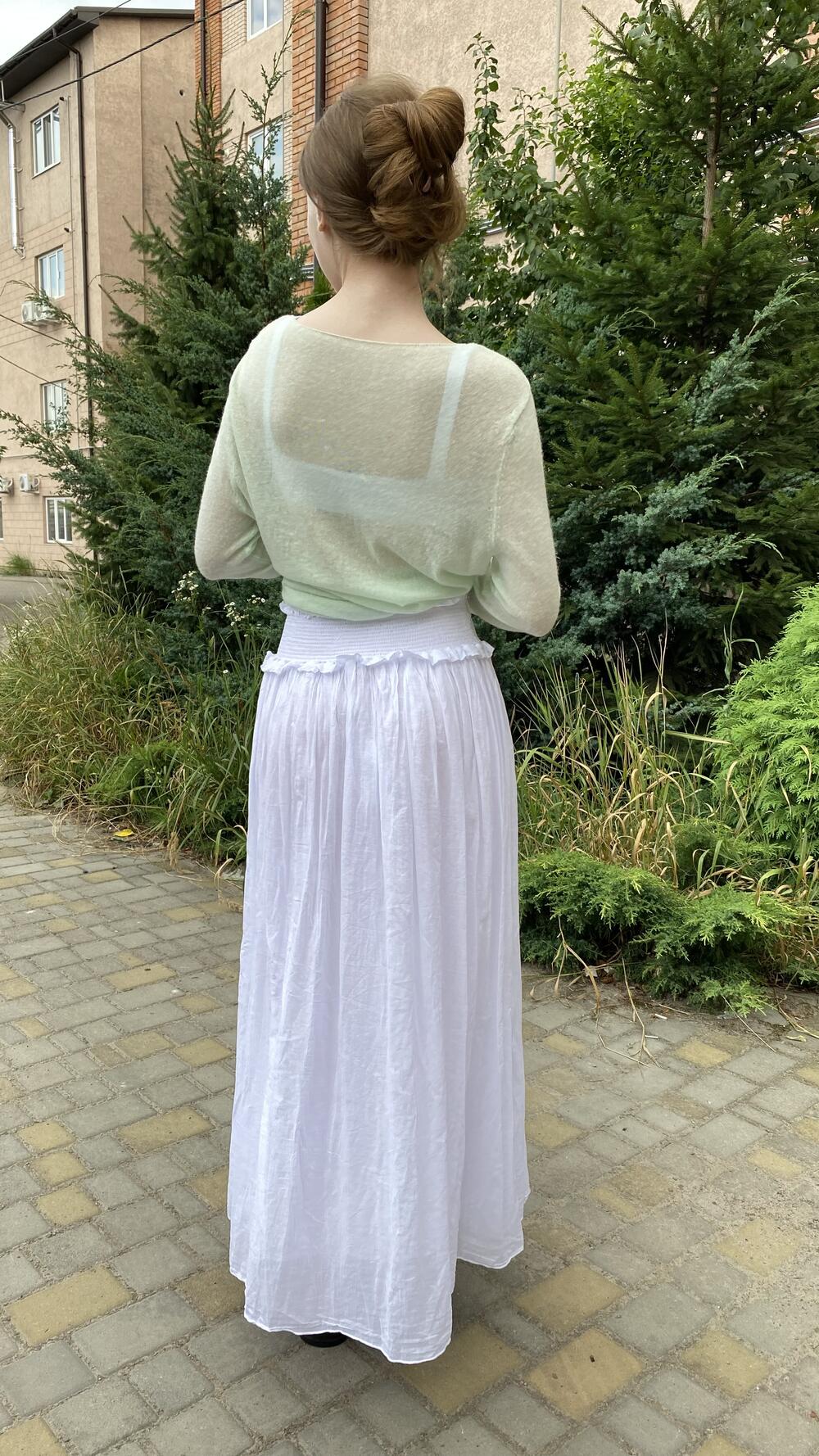 Спідничка довга, з широкою резинкою на талії Made in Italy Білий, Oversize