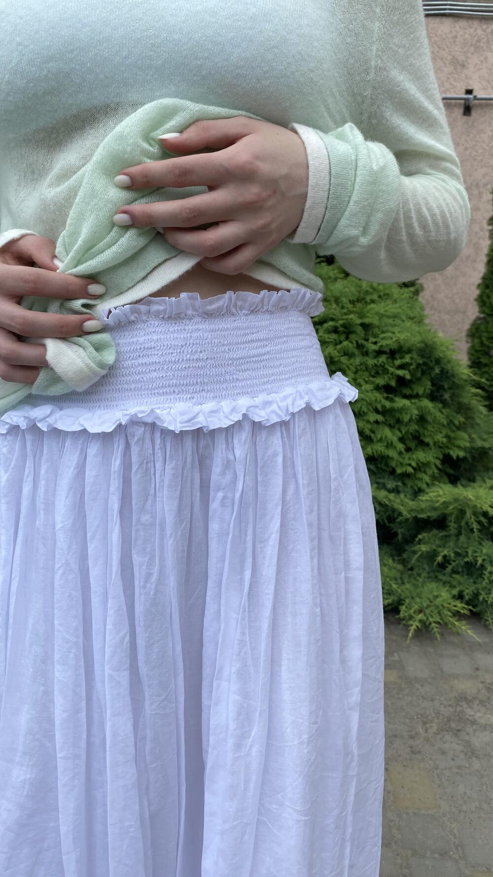 Спідничка довга, з широкою резинкою на талії Made in Italy Білий, Oversize