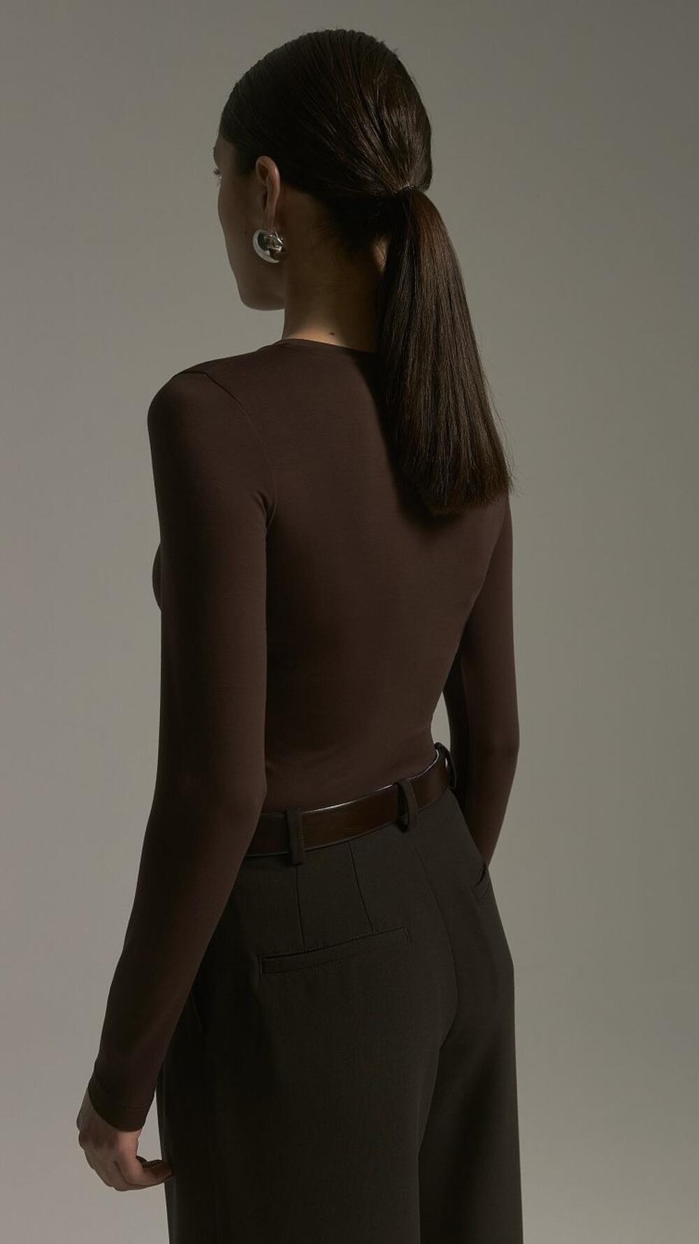 Лонгслів тонкий Джеремі Stimma Шоколадний, S