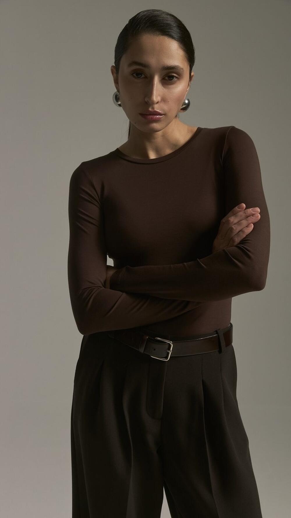 Лонгслів тонкий Джеремі  Stimma Шоколадний, XL