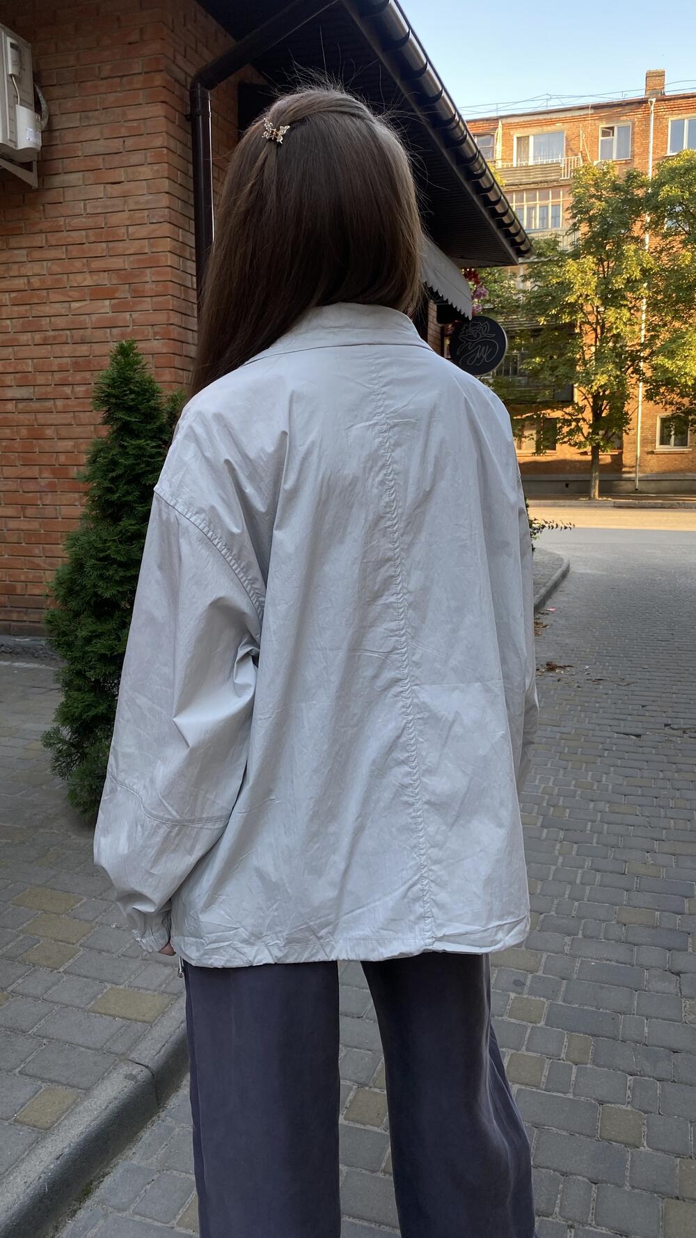 Вітрівка базова, на блискавці Тауп, Oversize