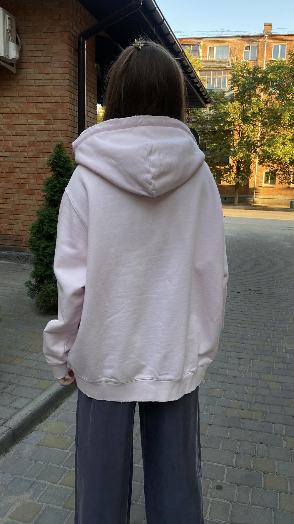 Худі з блискавкою і нашивкою IN Роуз, Oversize