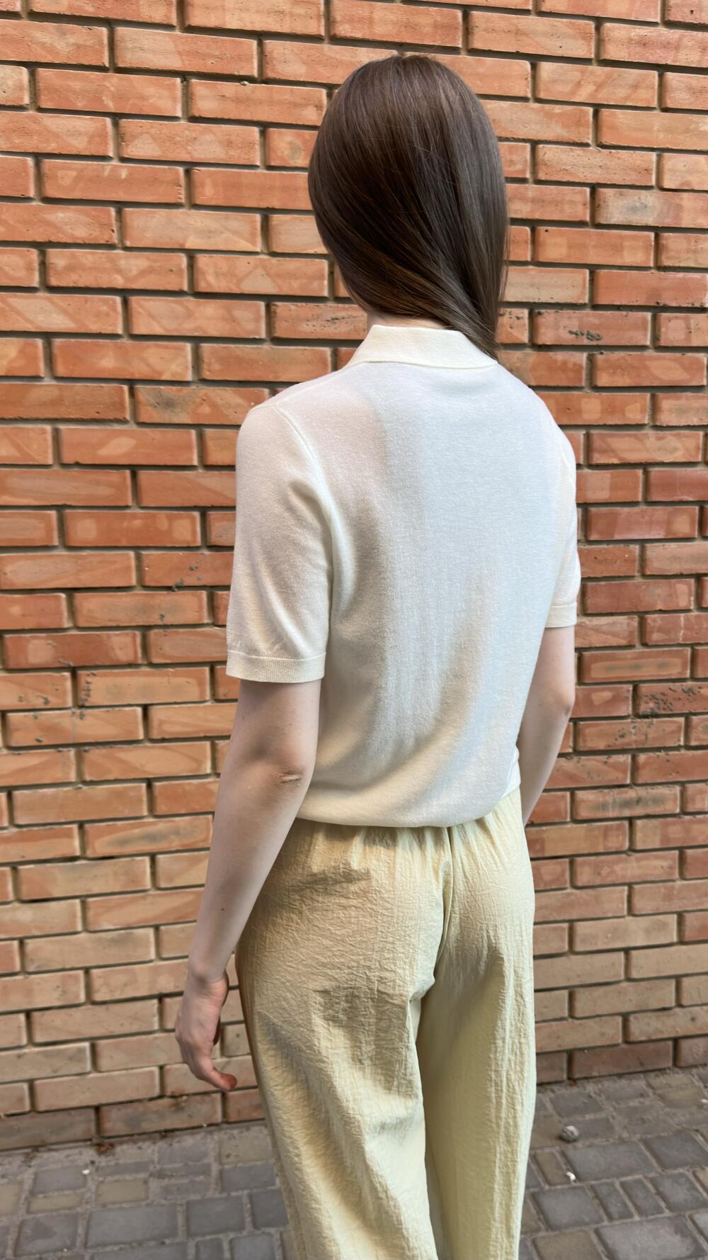 Поло вʼязаний 818858 Santfair Молочний, Oversize
