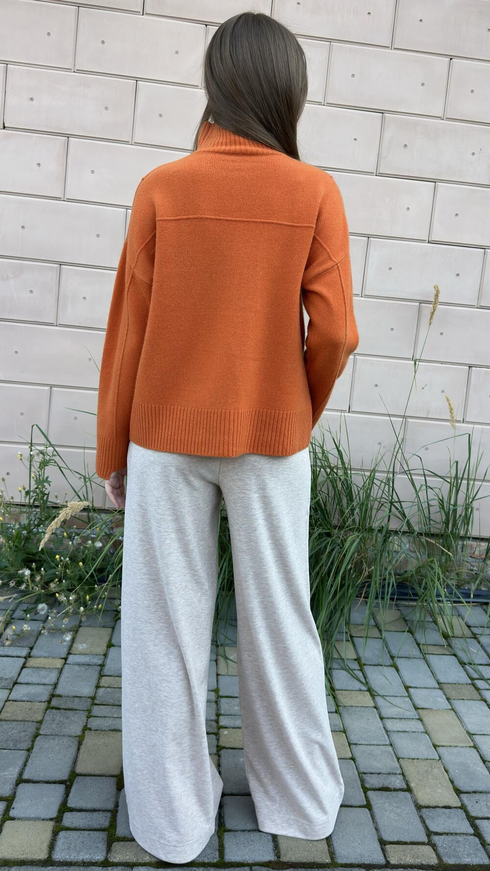 Светр з високим комірцем 037-8865 Santfair Помаранчевий, Oversize