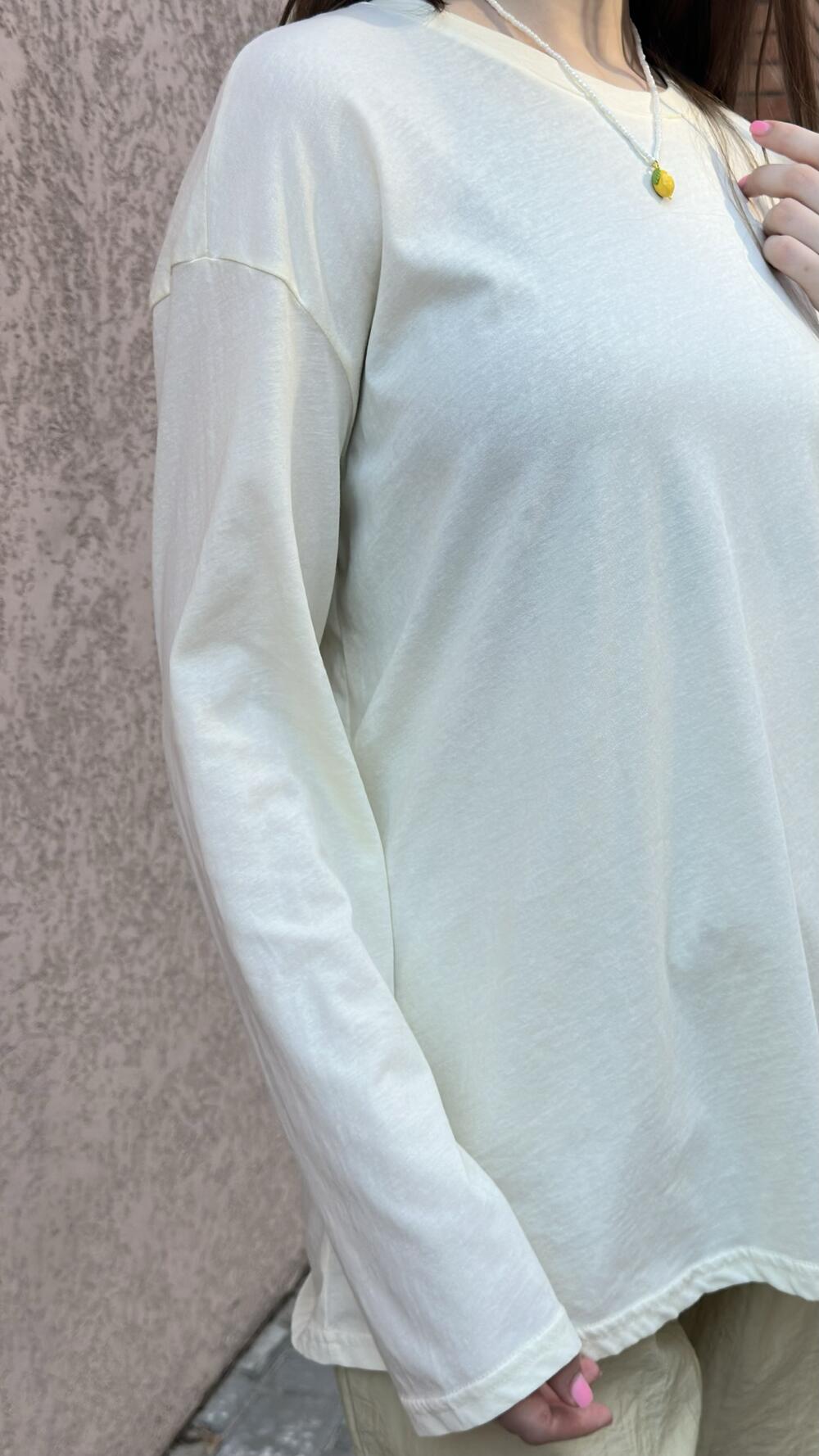 Лонслів базовий, без принту Korea Жовтий, Oversize