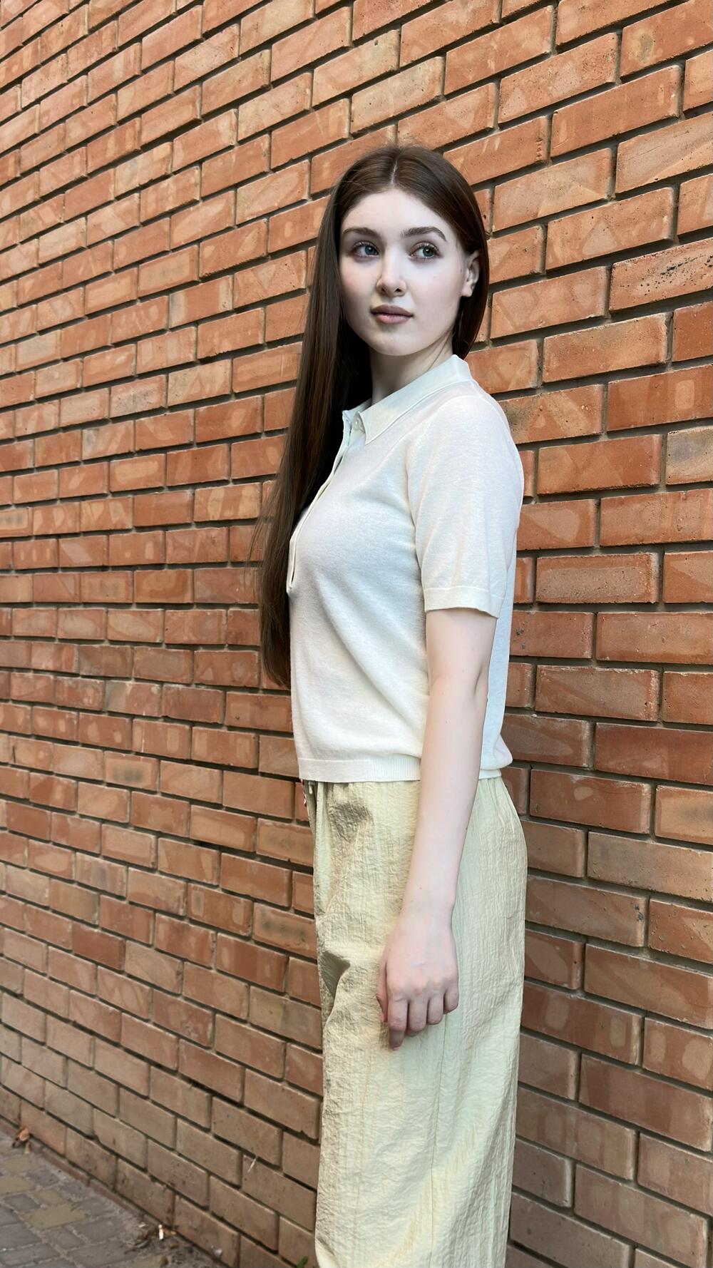 Поло вʼязаний 818858 Santfair Молочний, Oversize