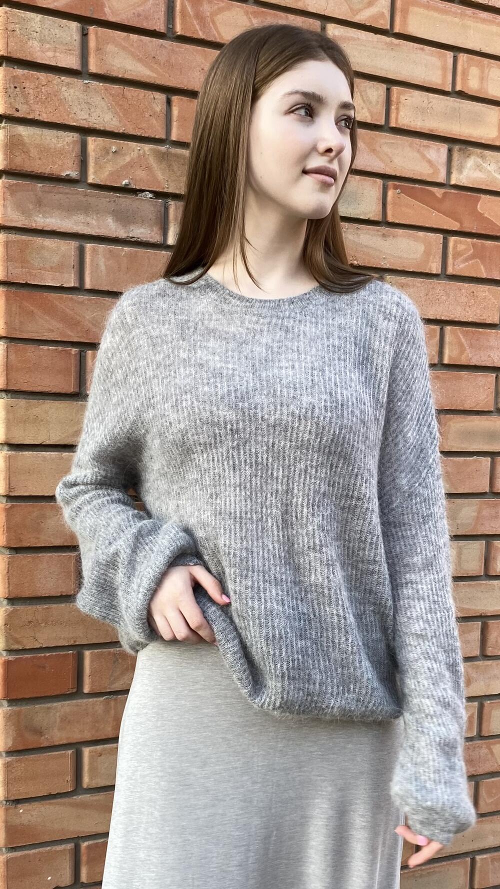 Светр павутинка 036-2505 Santfair Сірий меланж, Oversize