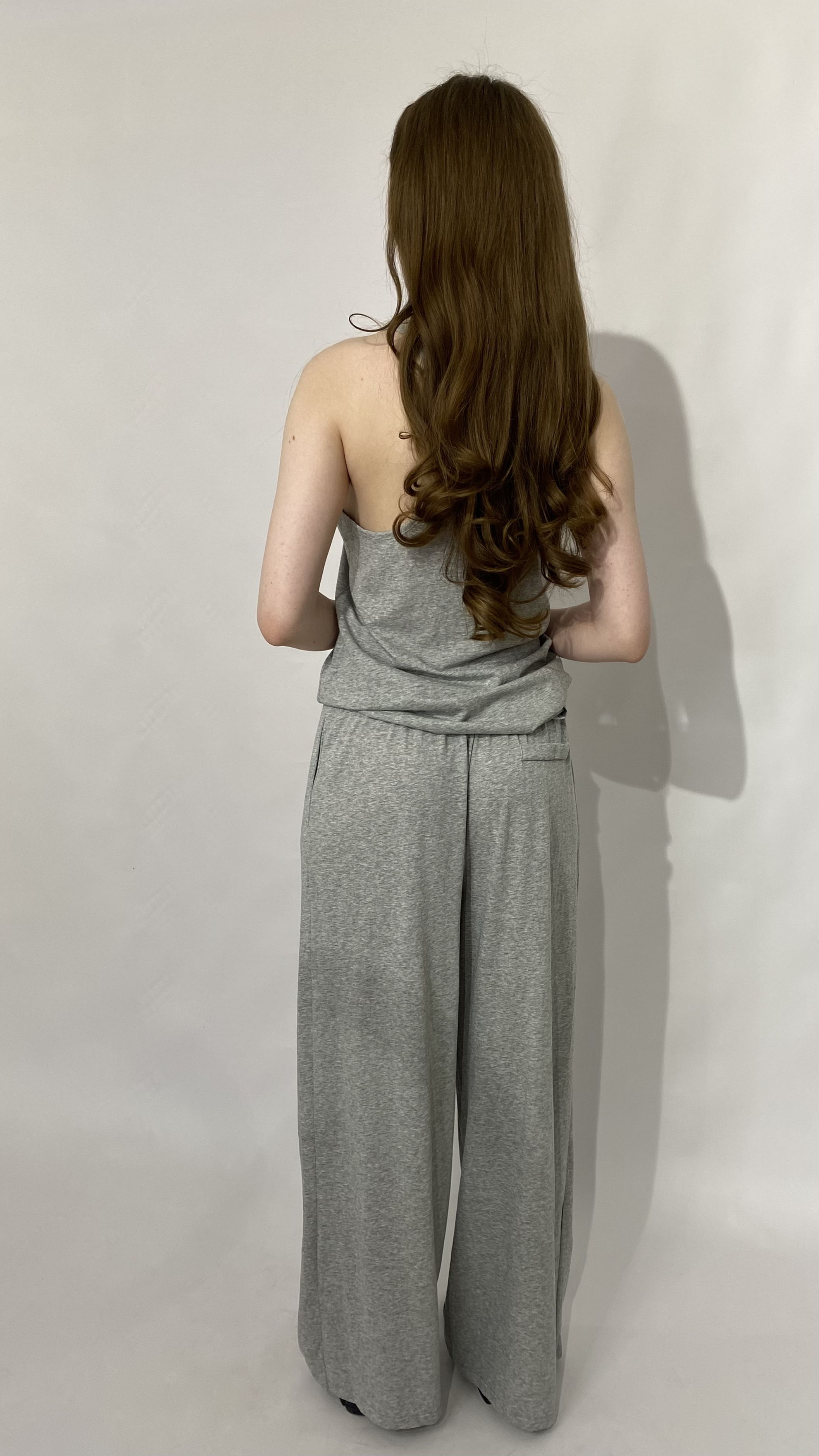 Костюм з майкою та широкими брюками Сірий меланж, Oversize