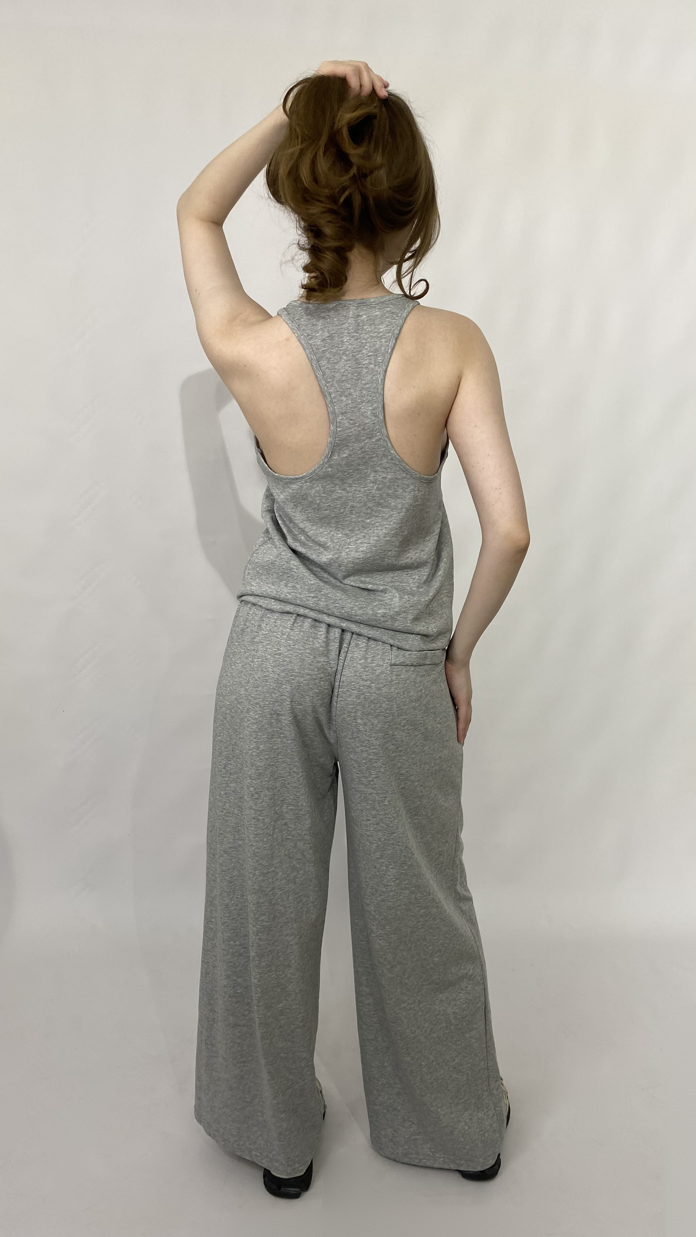 Костюм з майкою та широкими брюками Сірий меланж, Oversize
