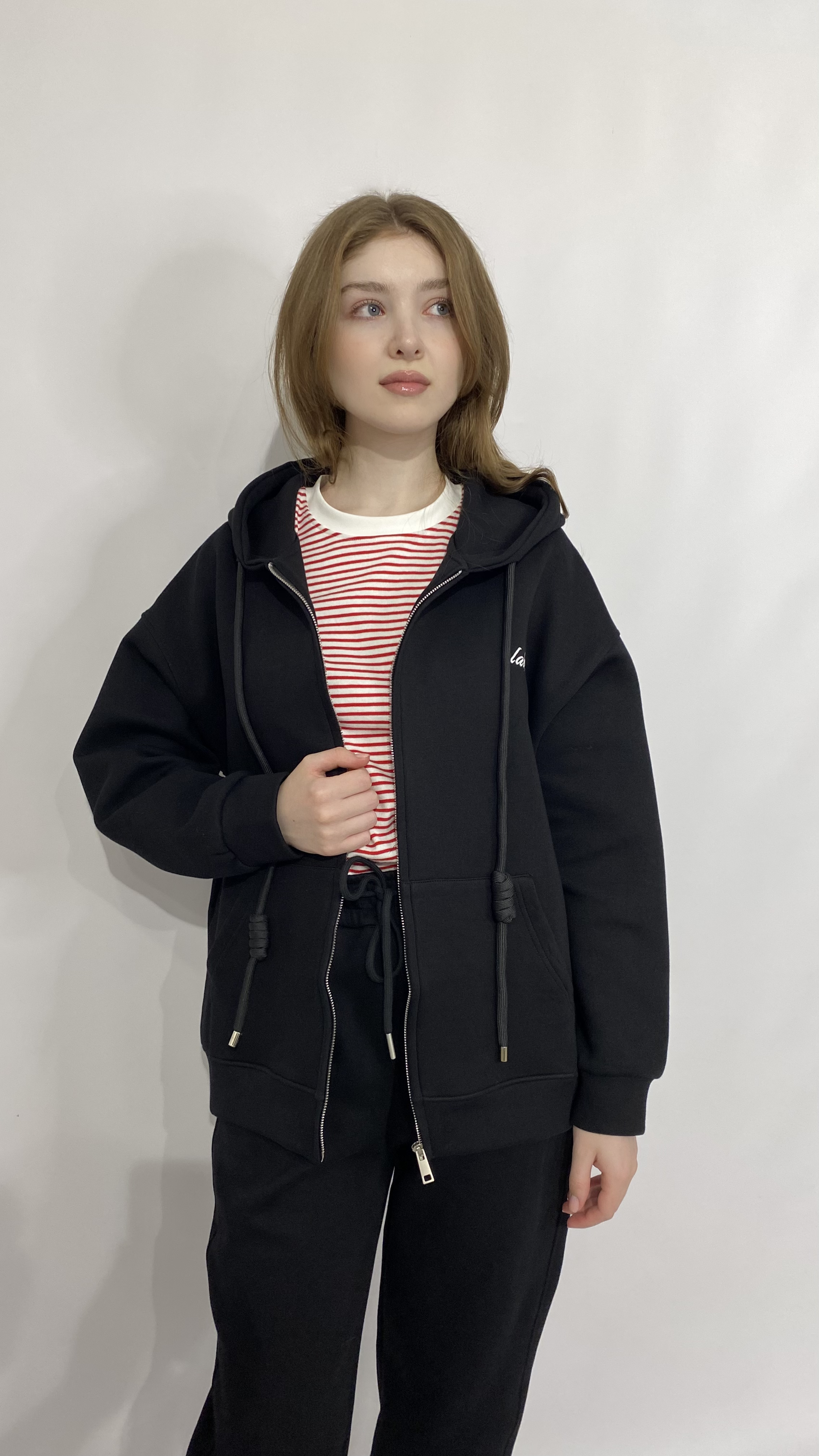 Спортивный й костюм з олімпійкою та джогерами Lacris Чорний, Oversize