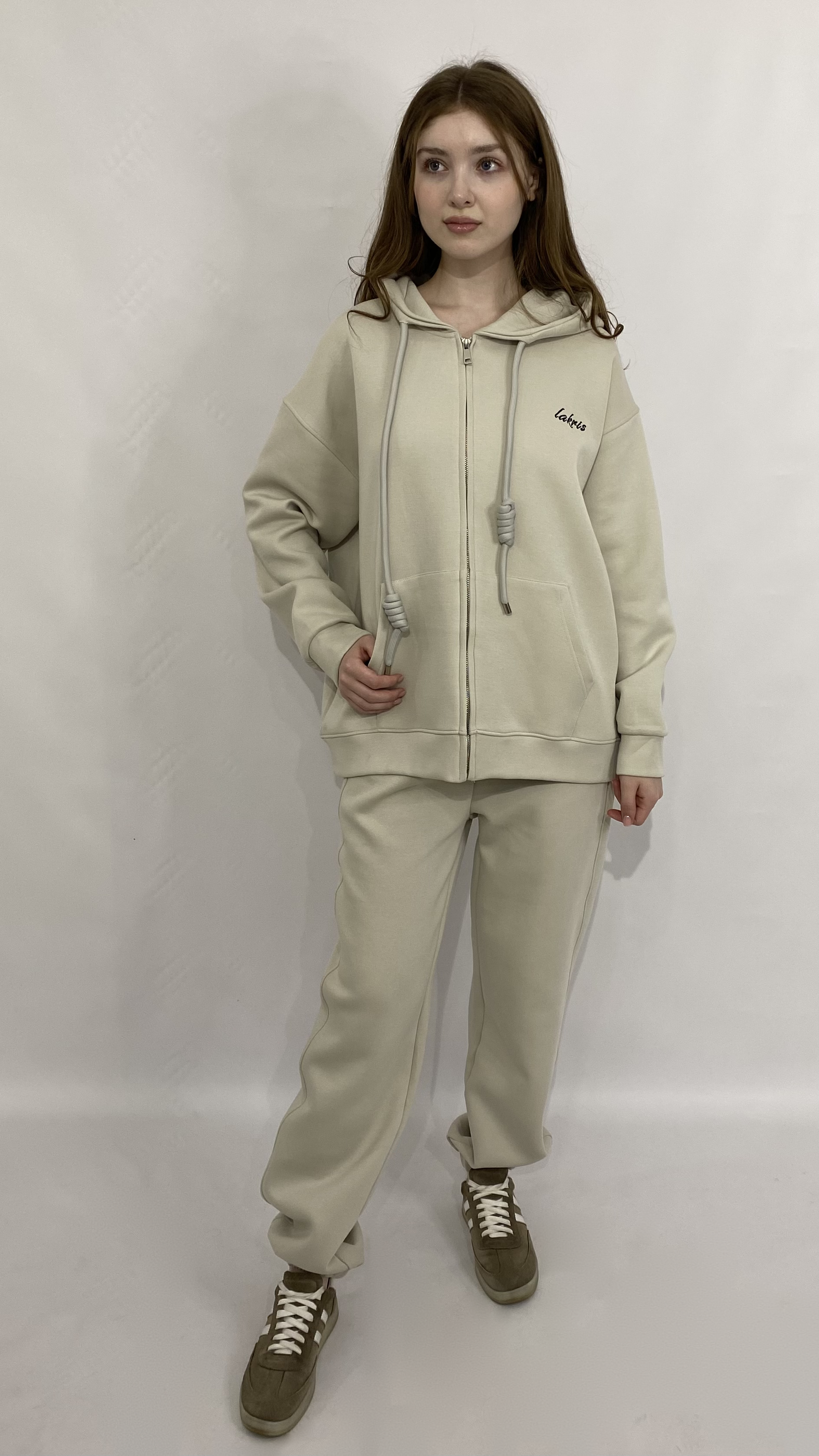 Спортивный й костюм з олімпійкою та джогерами Lacris Тауп, Oversize