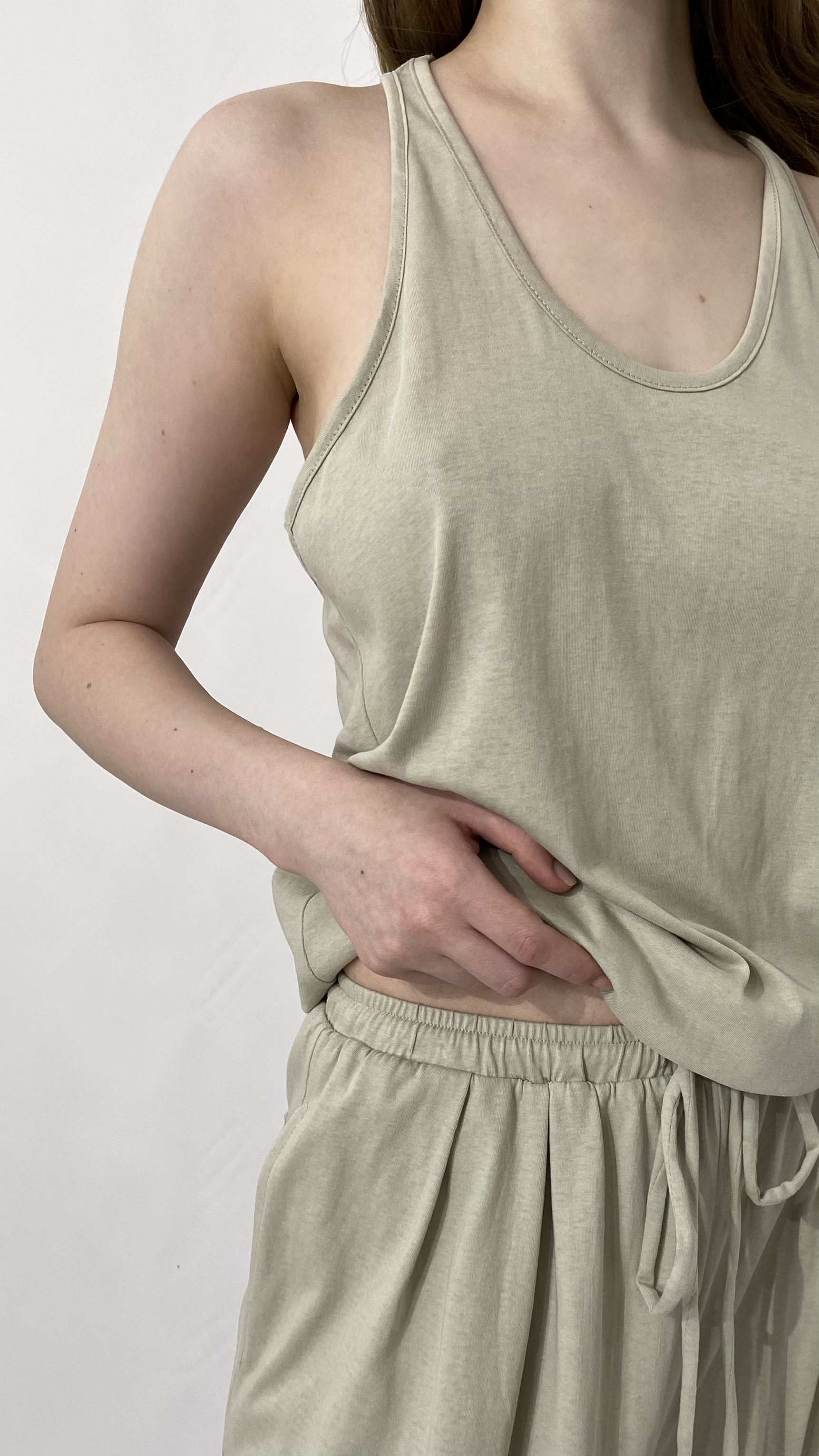Костюм з майкою та широкими брюками Тауп, Oversize