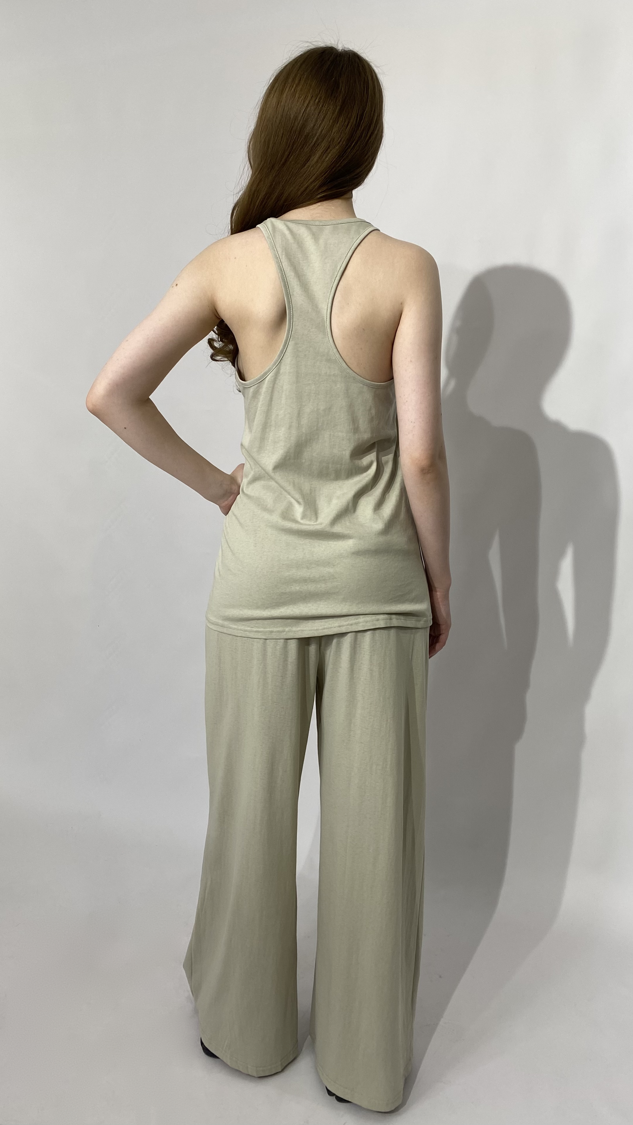 Костюм з майкою та широкими брюками Тауп, Oversize