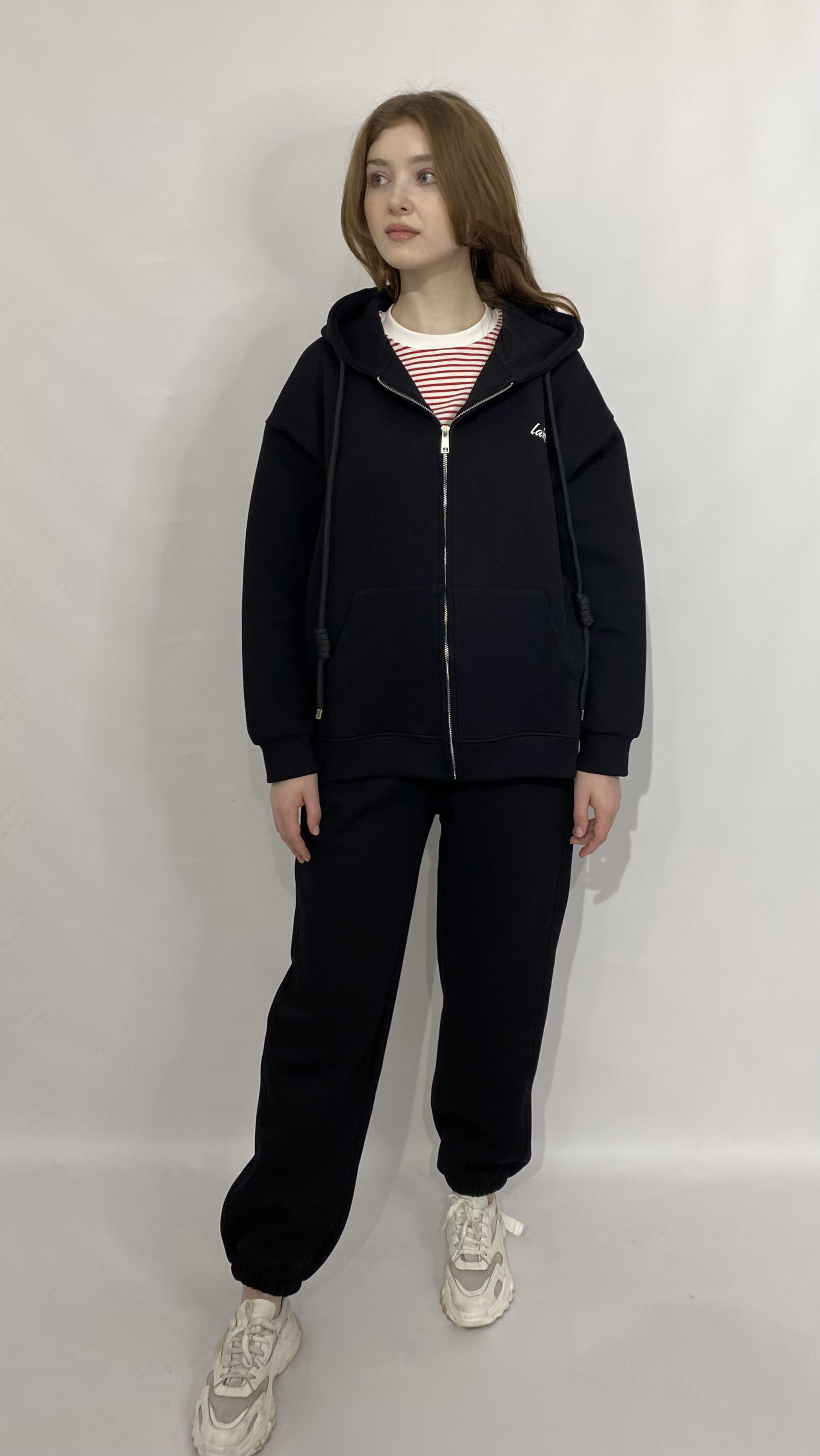 Спортивный й костюм з олімпійкою та джогерами Lacris Чорний, Oversize