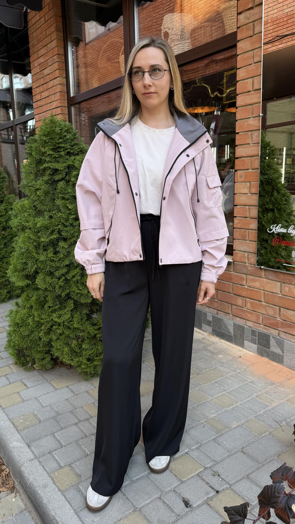 Куртка, вітрівка з акцентною підкладою Рожевий, Oversize