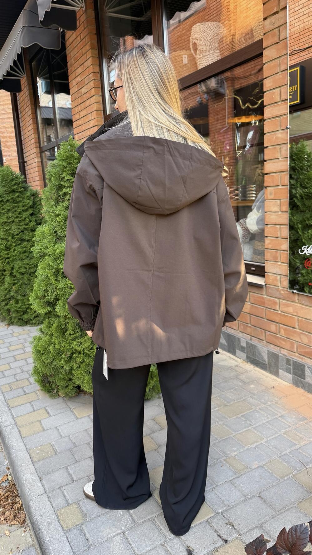Вітрівка з капюшоном More Шоколадний, Oversize