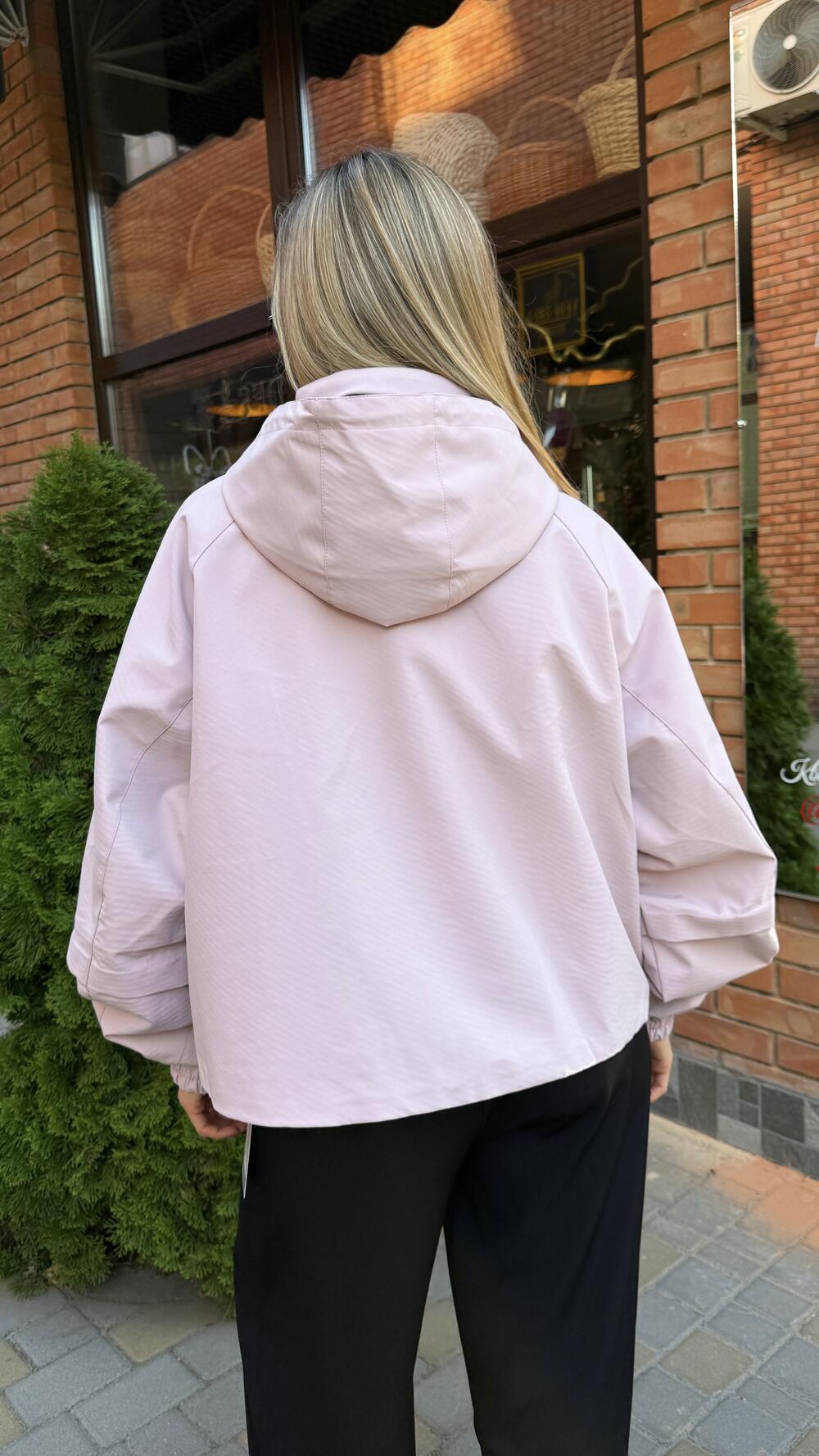 Куртка, вітрівка з акцентною підкладою Рожевий, Oversize