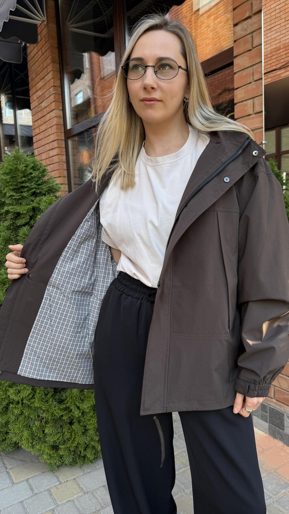 Вітрівка з капюшоном More Шоколадний, Oversize