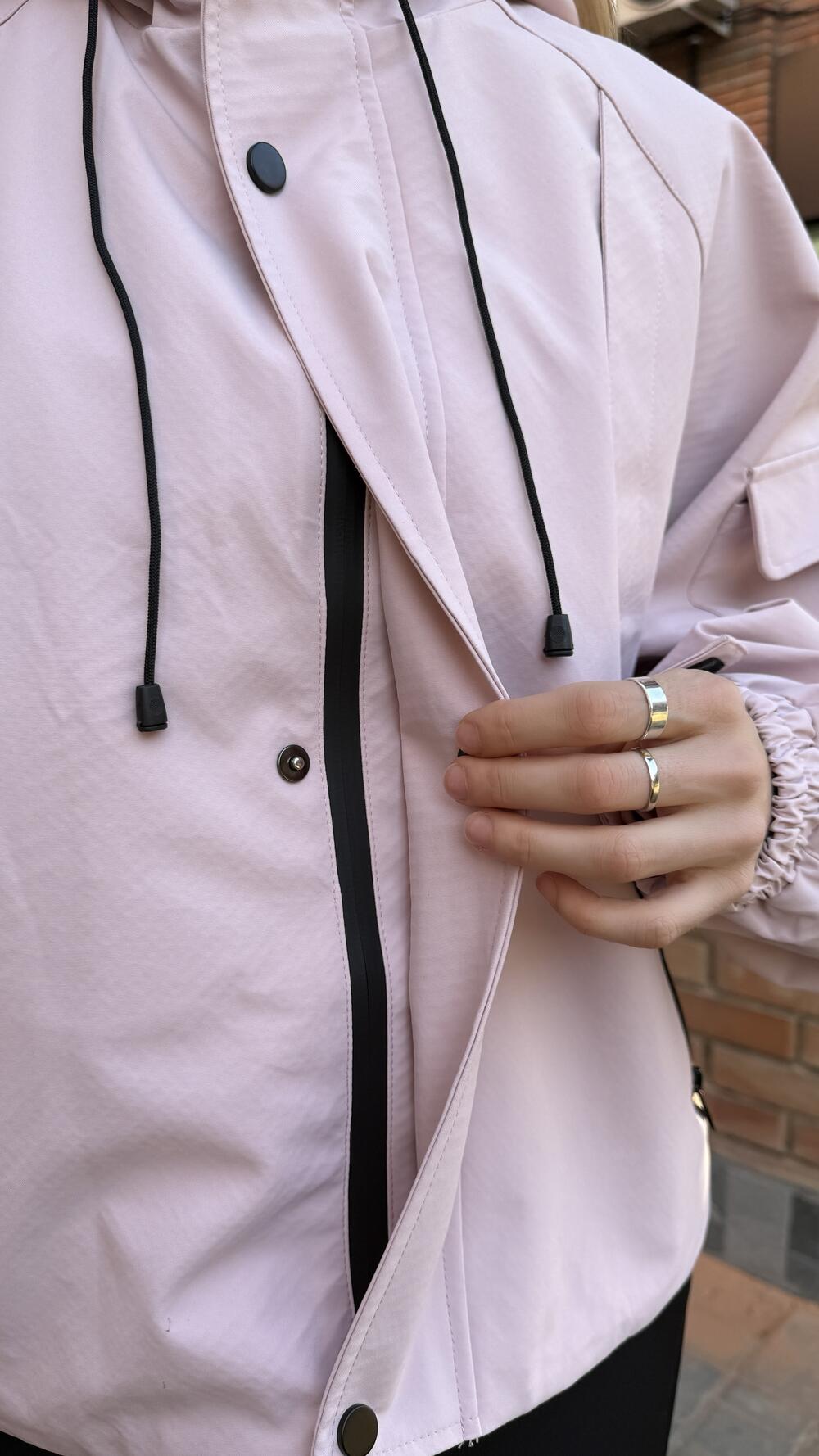 Куртка, вітрівка з акцентною підкладою Рожевий, Oversize
