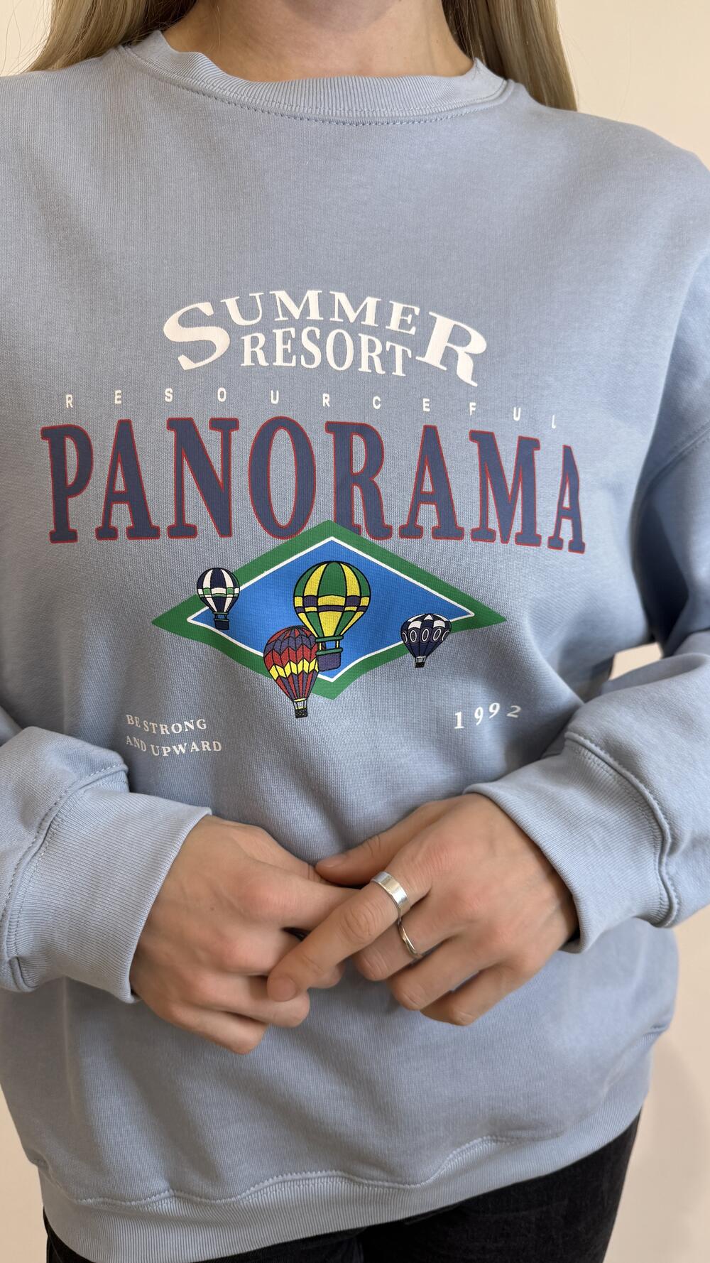 Світшот з принтом Panorama Блакитний, Oversize
