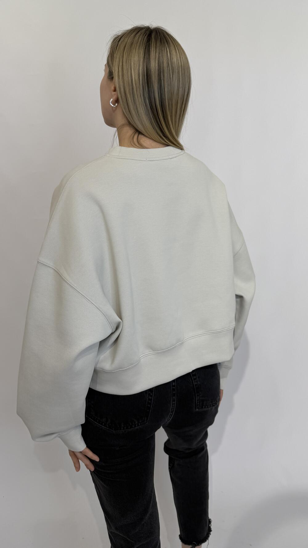 Світшот класичний з нашивкою на грудях Тауп, Oversize