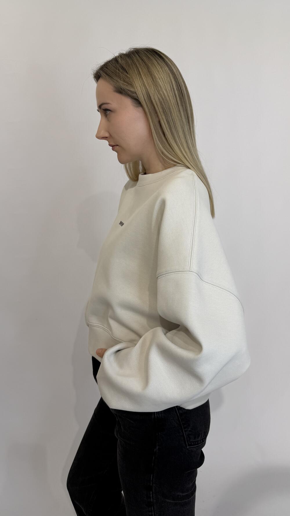 Світшот класичний з нашивкою на грудях Тауп, Oversize