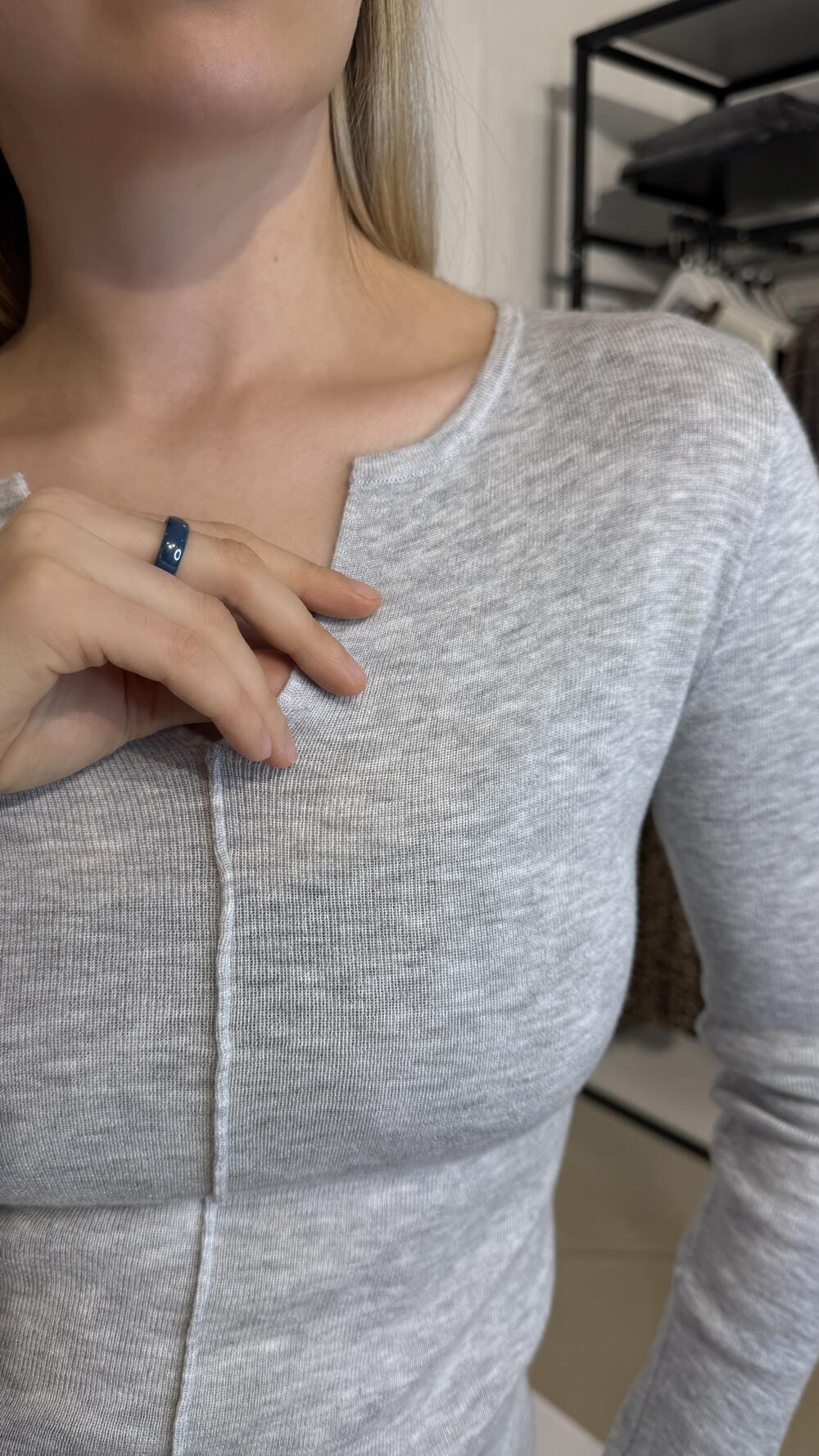 Лонг приталений з швом спереду Сірий, Oversize