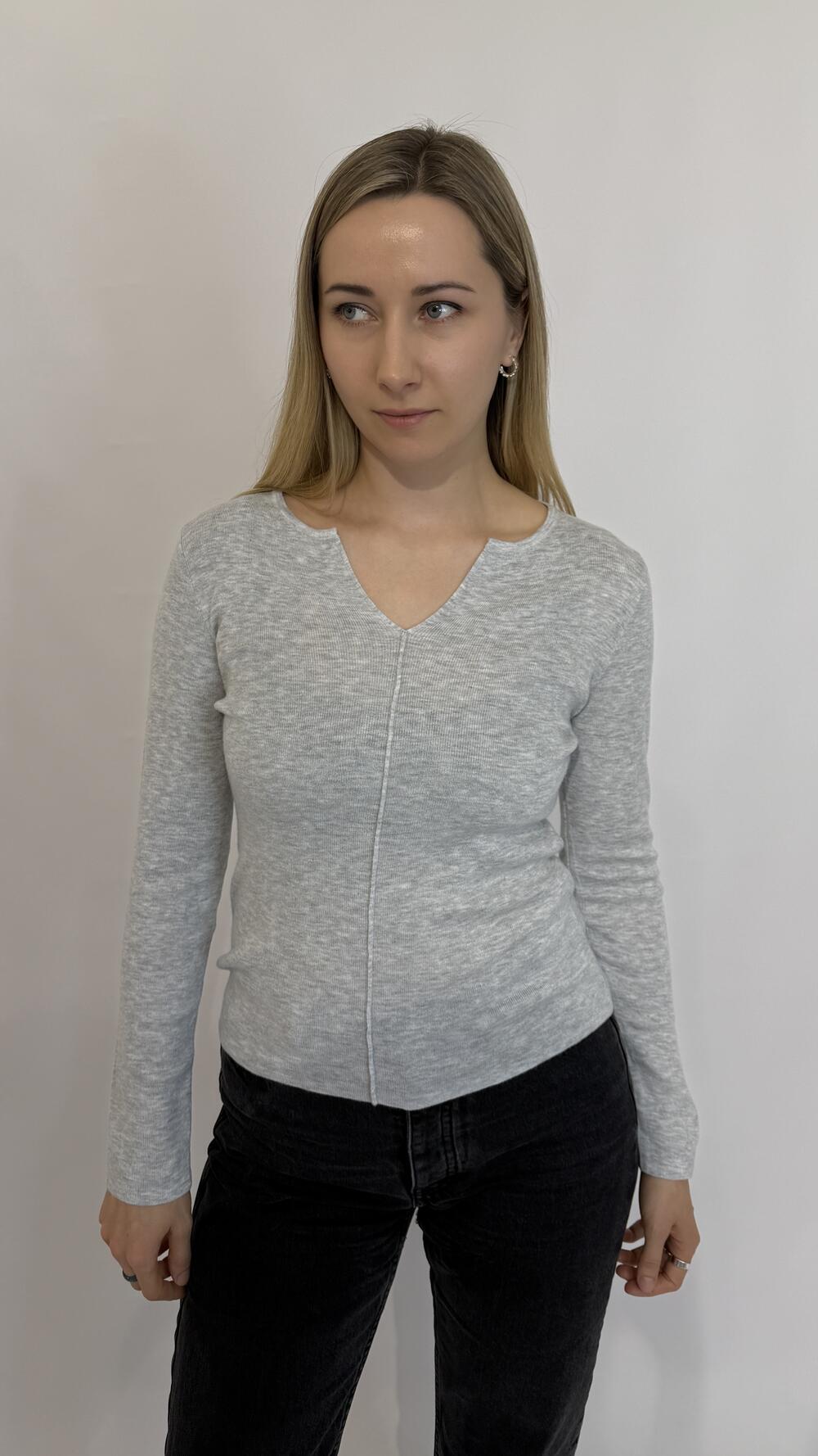 Лонг приталений з швом спереду Сірий, Oversize