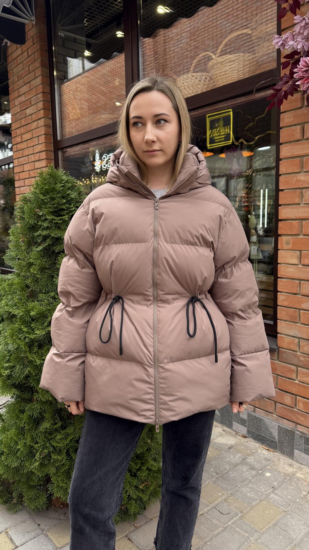 Куртка з куліскою зимова Allegra Шоколадний, S