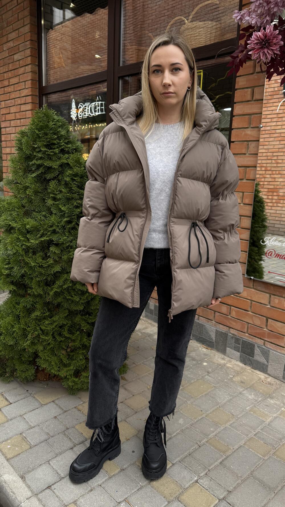Куртка з куліскою зимова Allegra Мокка, M